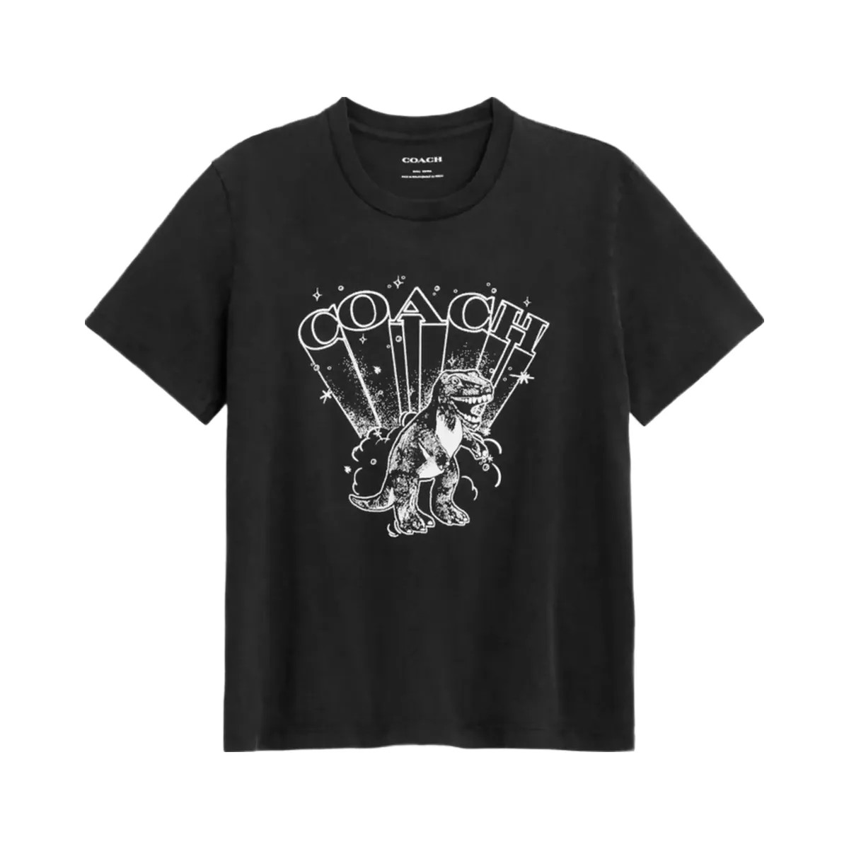 Coach T-Rex Classic T-Shirt In Organic Cotton in Washed Black - HypeFly India View 1