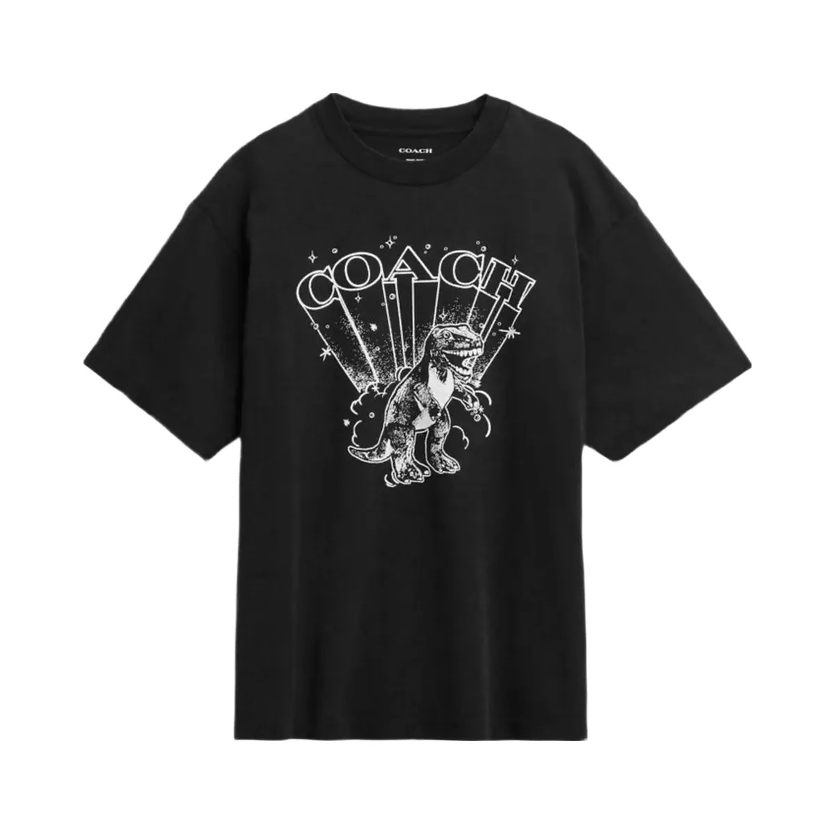 Coach T Rex Relaxed T Shirt In Organic Cotton Washed Black - HypeFly India View 1