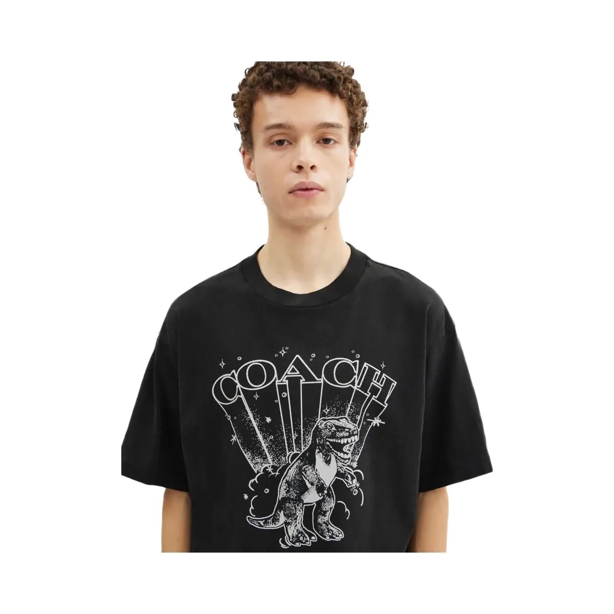 Coach T Rex Relaxed T Shirt In Organic Cotton Washed Black - HypeFly India View 4