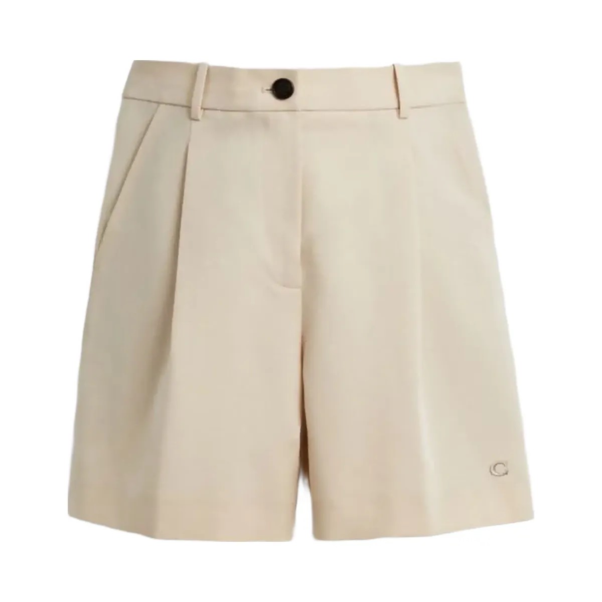 Coach Tailored Shorts In Recycled Polyester Sand - HypeFly India View 1