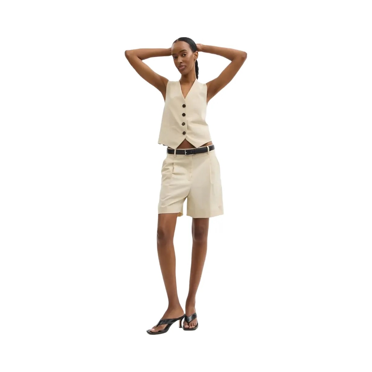 Coach Tailored Shorts In Recycled Polyester Sand - HypeFly India View 2
