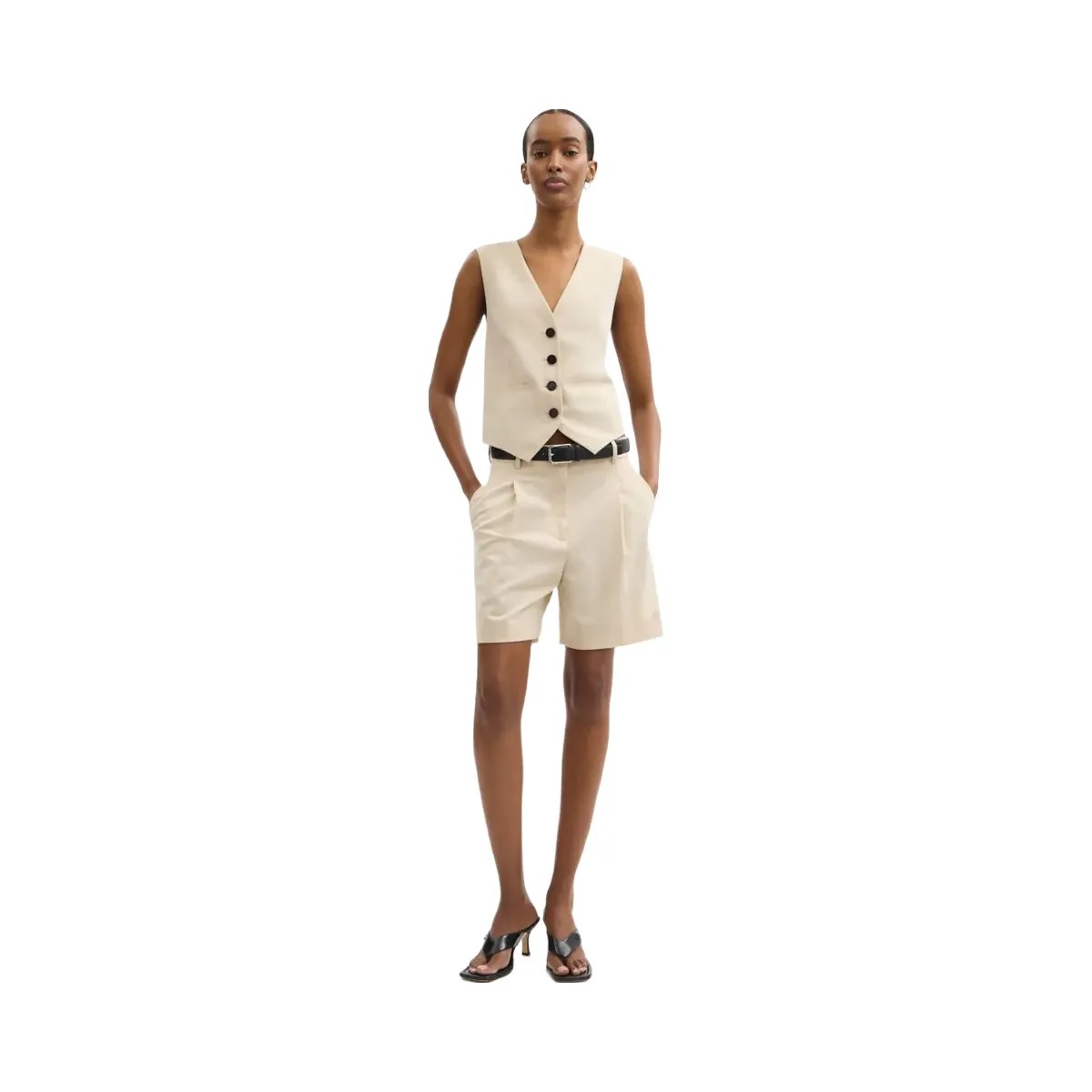 Coach Tailored Vest In Recycled Polyester Sand - HypeFly India View 2