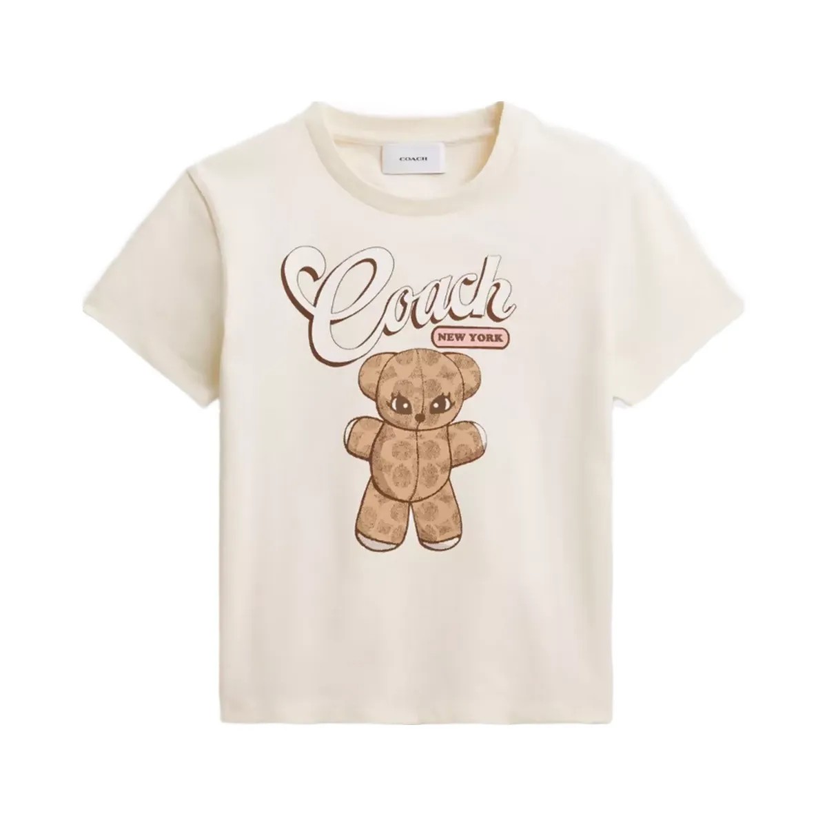 Coach Teddy Stuffie T-Shirt In Organic Cotton in Cream - HypeFly India View 1