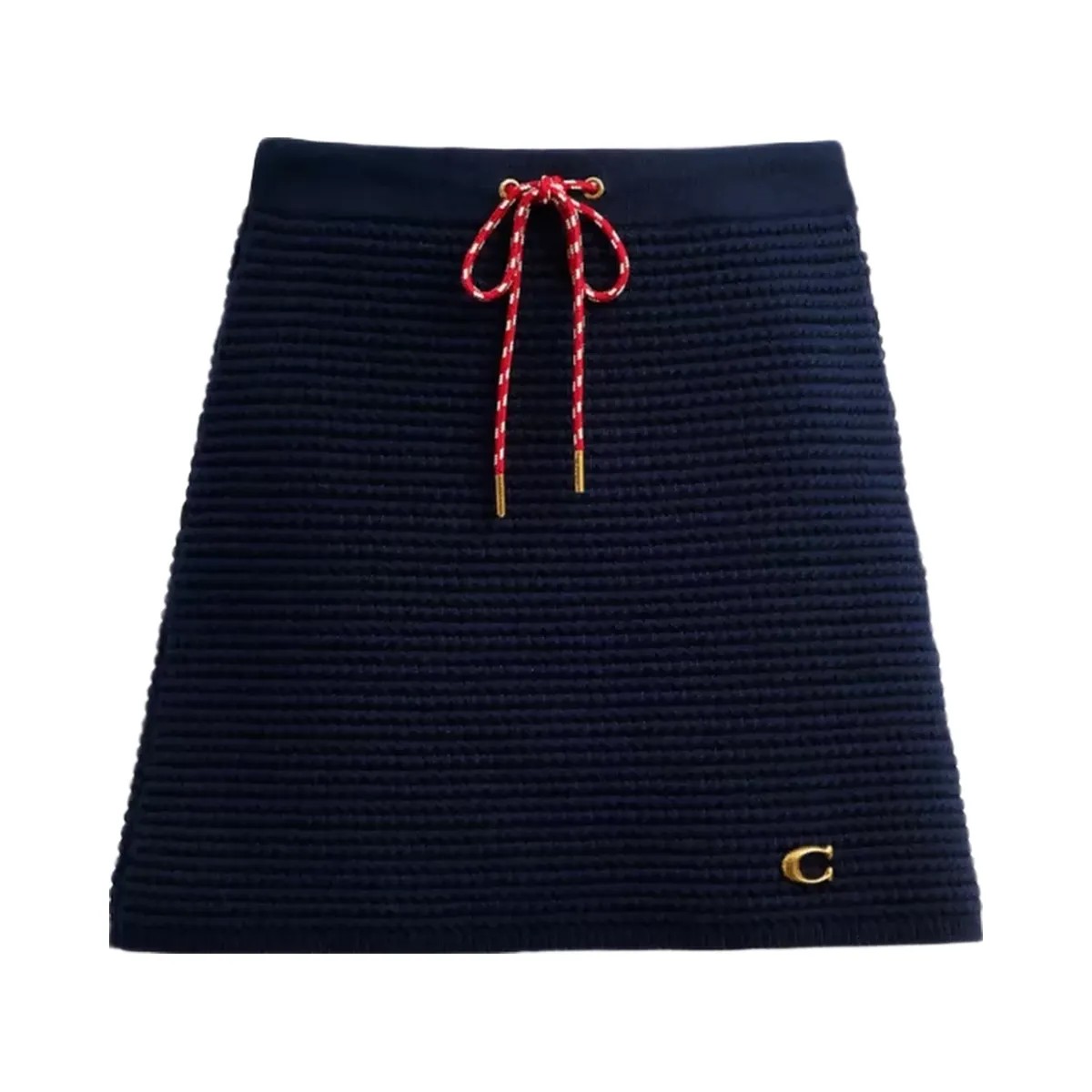 Coach Textured Knit Skirt in Navy Blue - HypeFly India View 1