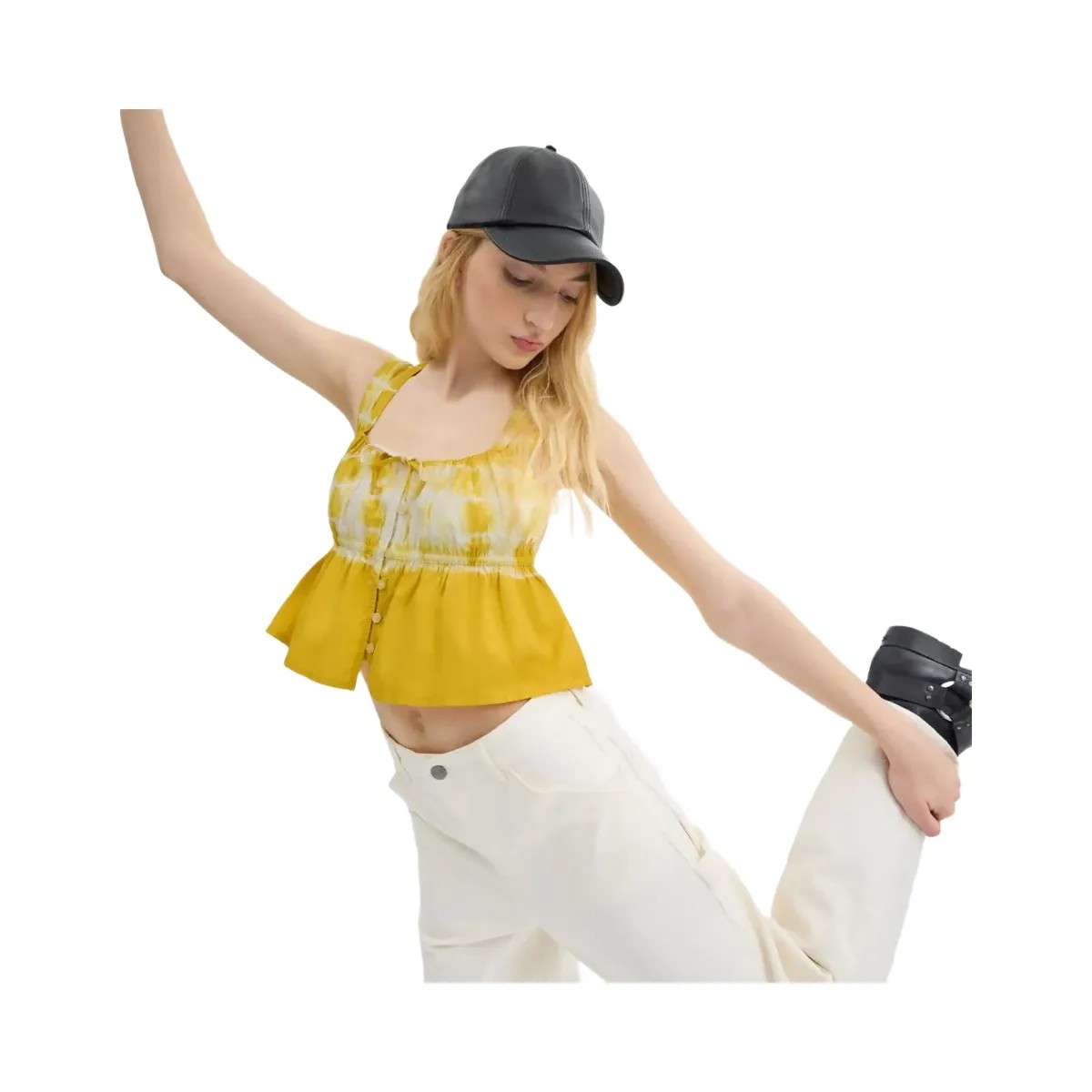 Coach Tie Dye Tank Top In Organic Cotton Yellow Multi - HypeFly India View 2