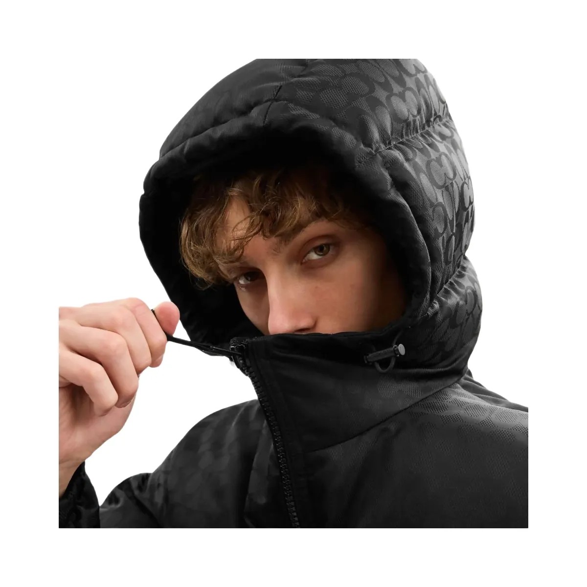 Coach Tonal Signature Down Jacket Black - HypeFly India View 4