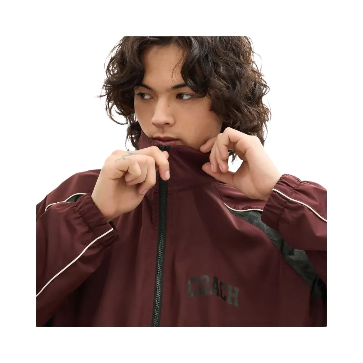 Coach Track Jacket in Burgundy - HypeFly India View 4
