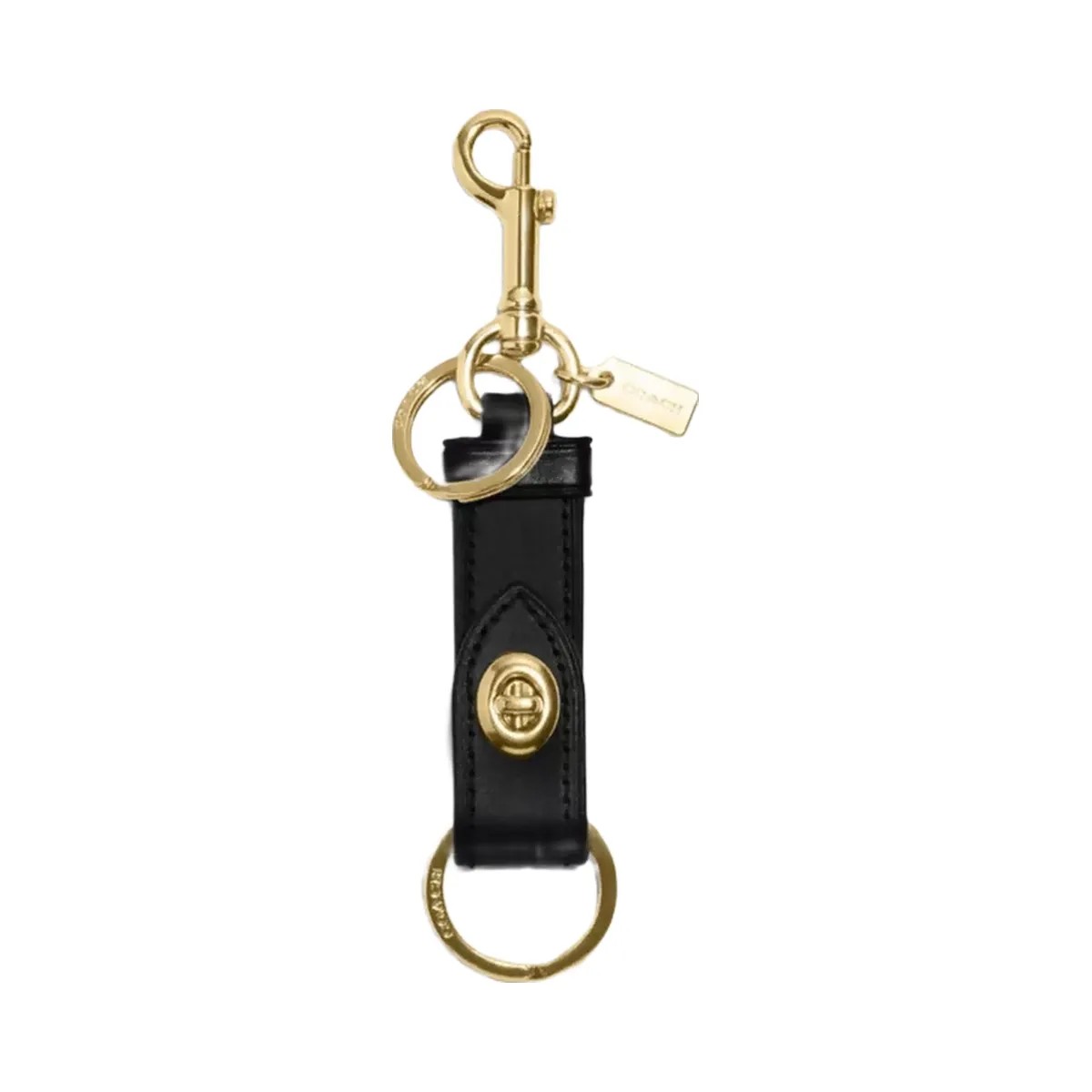 Coach Trigger Snap Bag Charm in Gold Black - HypeFly India View 1