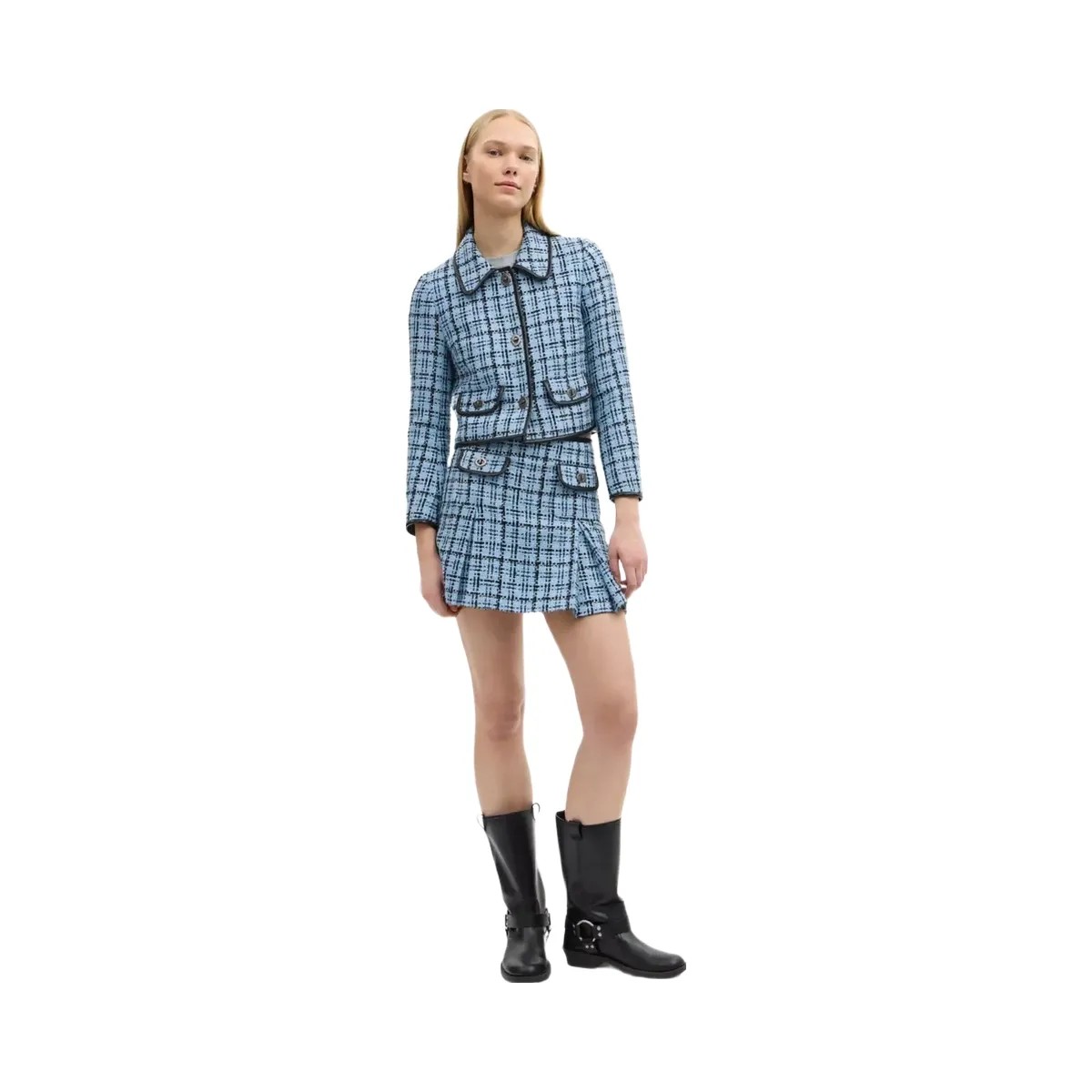 Coach Turnlock Tweed Skirt in Blue - HypeFly India View 2