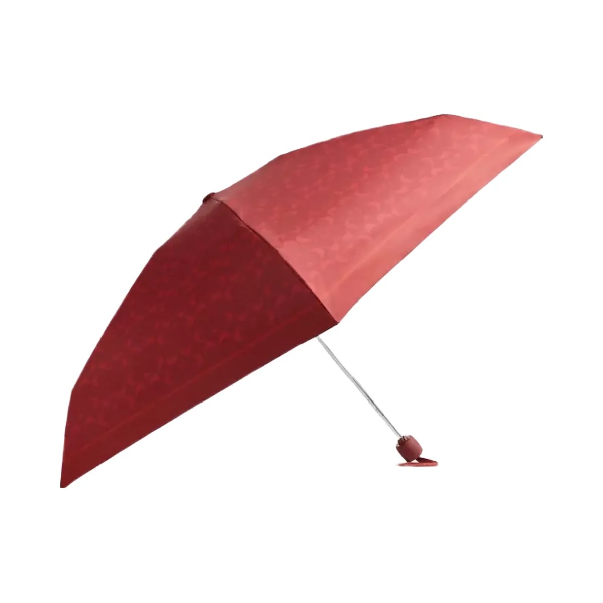 Coach Uv Protection Mini Umbrella In Signature Print in Silver Crimson - HypeFly India View 1