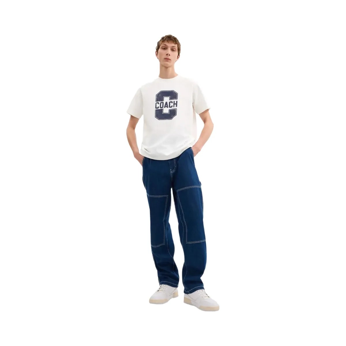 Coach Varsity Classic T Shirt In Organic Cotton Vintage Ivory - HypeFly India View 2