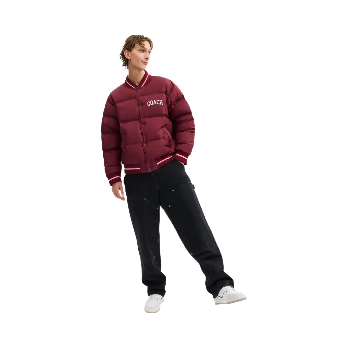 Coach Varsity Down Jacket In Recycled Polyester Burgundy - HypeFly India View 2