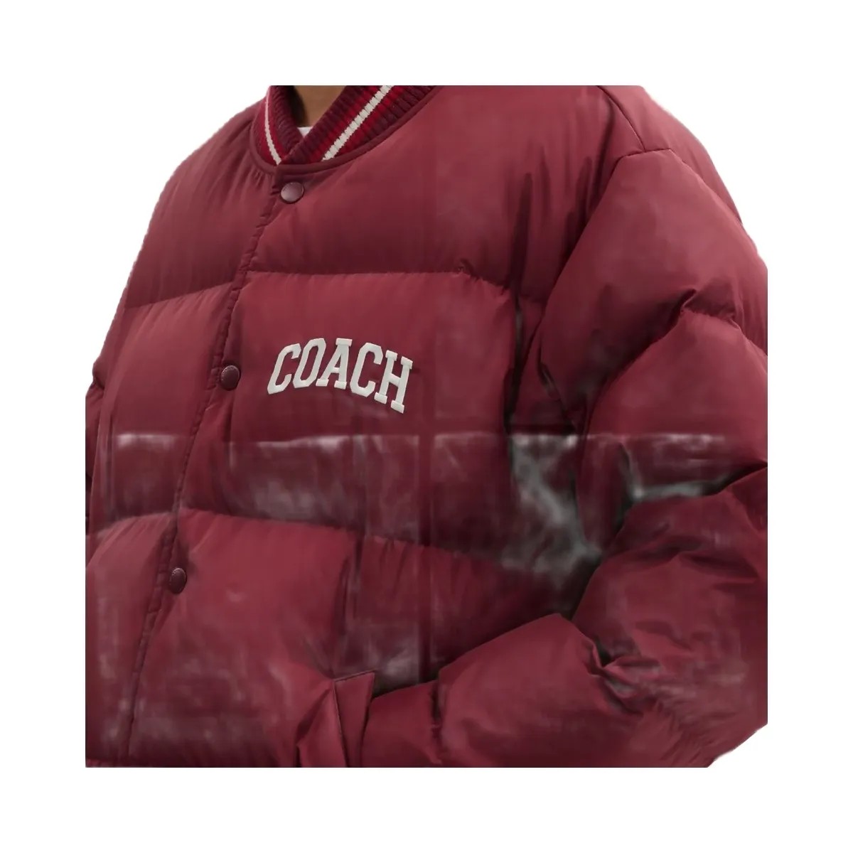 Coach Varsity Down Jacket In Recycled Polyester Burgundy - HypeFly India View 4