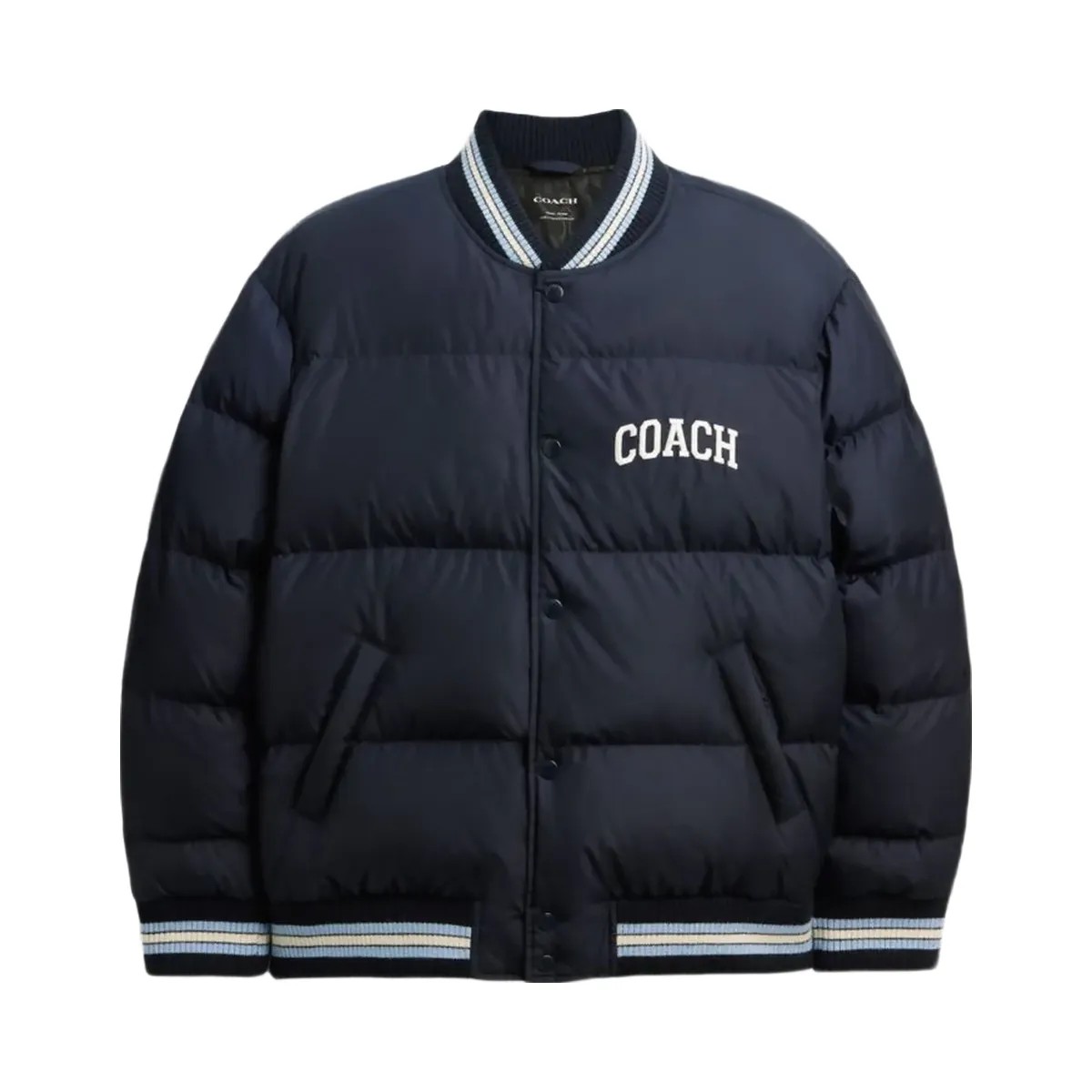 Coach Varsity Down Jacket In Recycled Polyester Navy - HypeFly India View 1