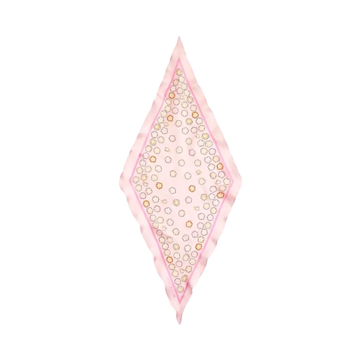 Coach Waterfall Tea Rose Print Silk Diamond Scarf in Tickled Pink - HypeFly India View 1