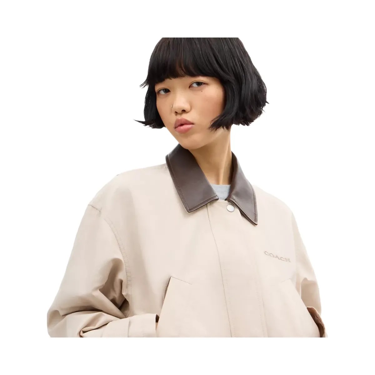 Coach Waxed Country Jacket in Stone - HypeFly India View 4