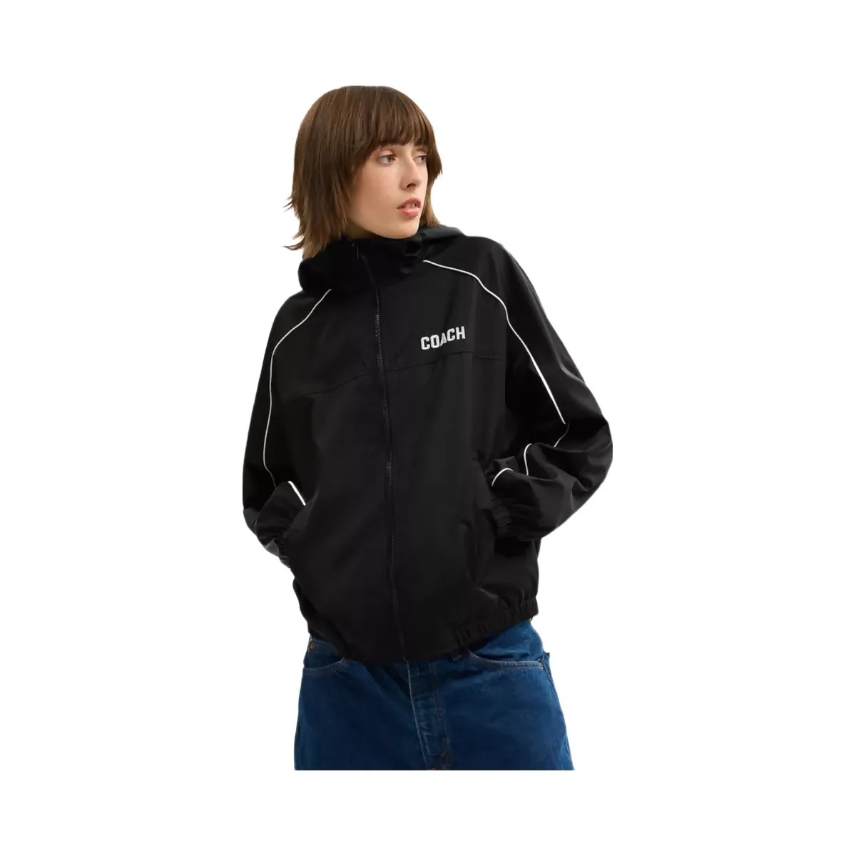 Coach Windbreaker In Recycled Polyester in Black - HypeFly India View 3