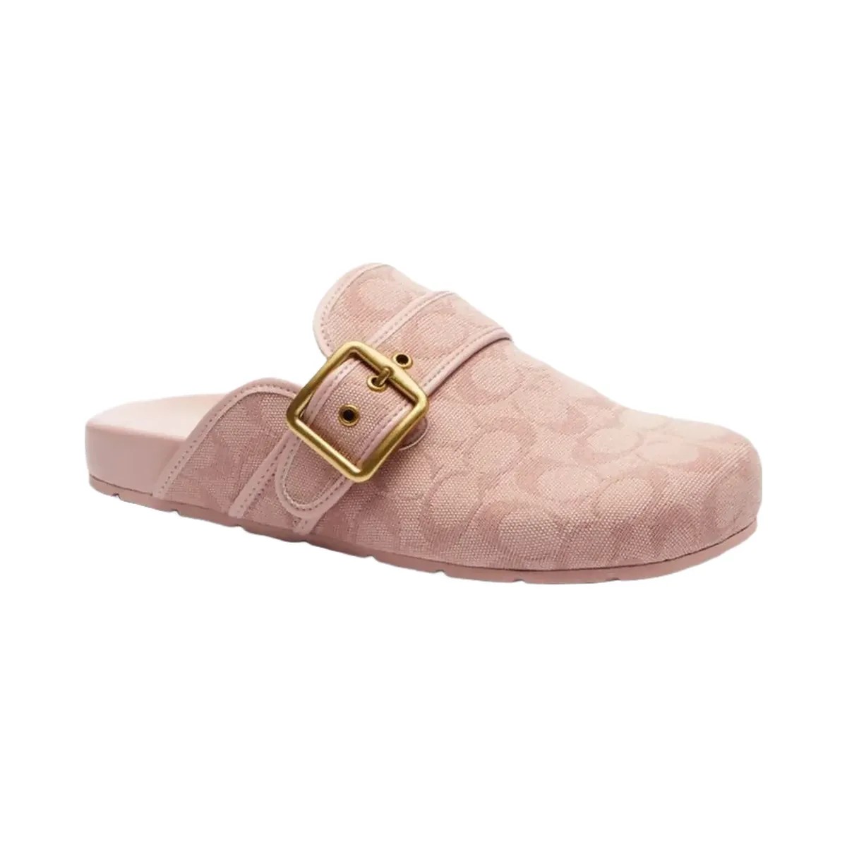Coach Women's Archival Buckle Clog In Signature Jacquard Canvas Carnation - HypeFly India View 2