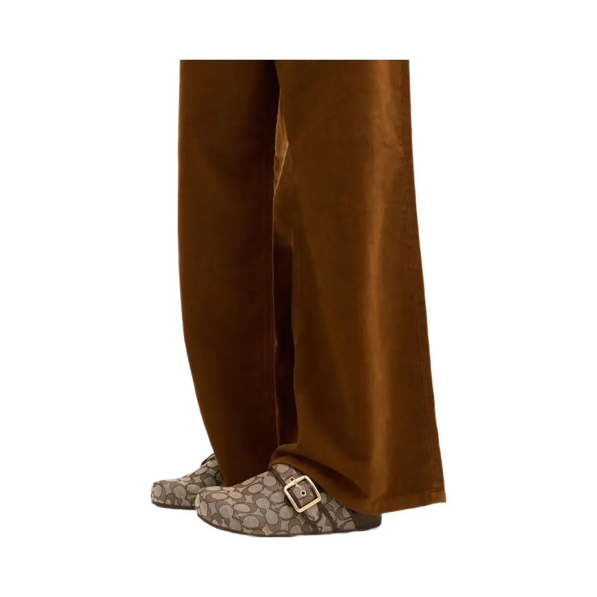 Coach Women's Archival Buckle Clog In Signature Jacquard Oak Maple - HypeFly India View 6
