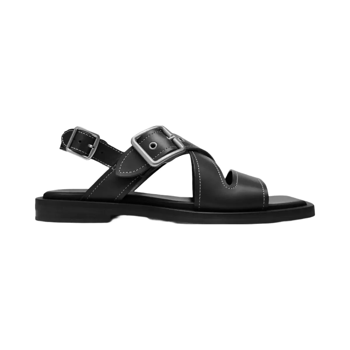 Coach Women's Archival Buckle Flat Sandal Black - HypeFly India View 1