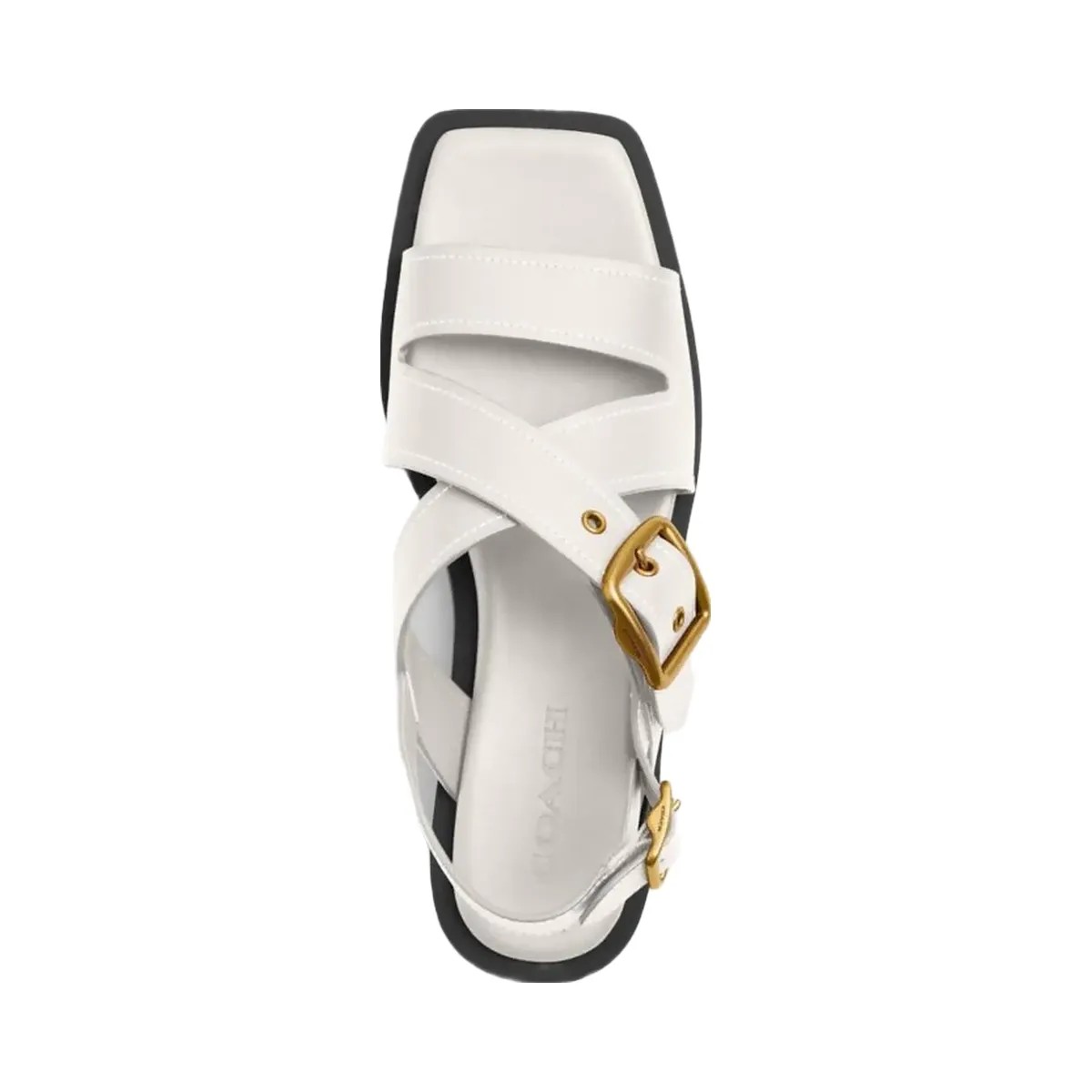 Coach Women's Archival Buckle Flat Sandal Chalk - HypeFly India View 3