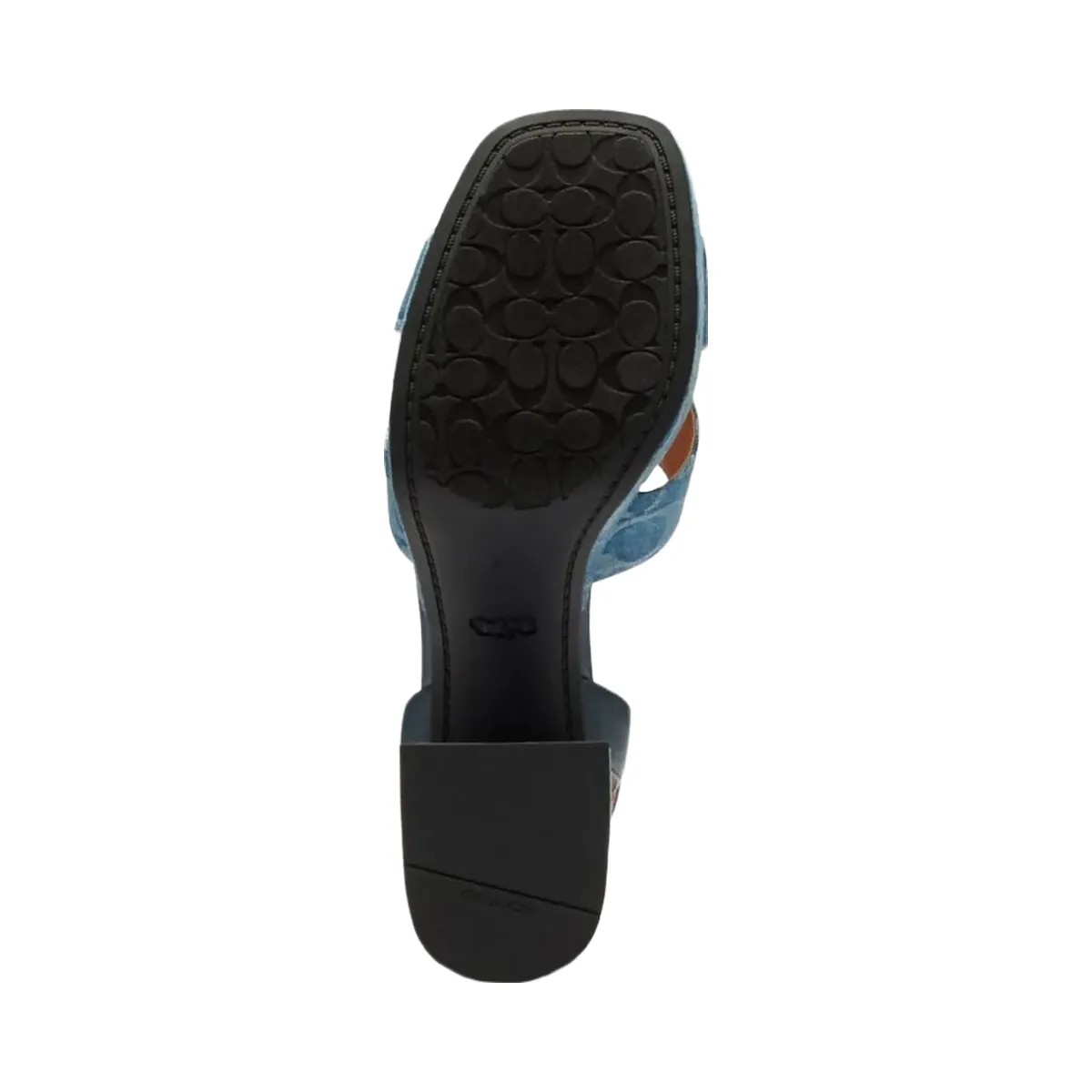Coach Women's Block Heel Sandal In Signature Denim Indigo - HypeFly India View 5