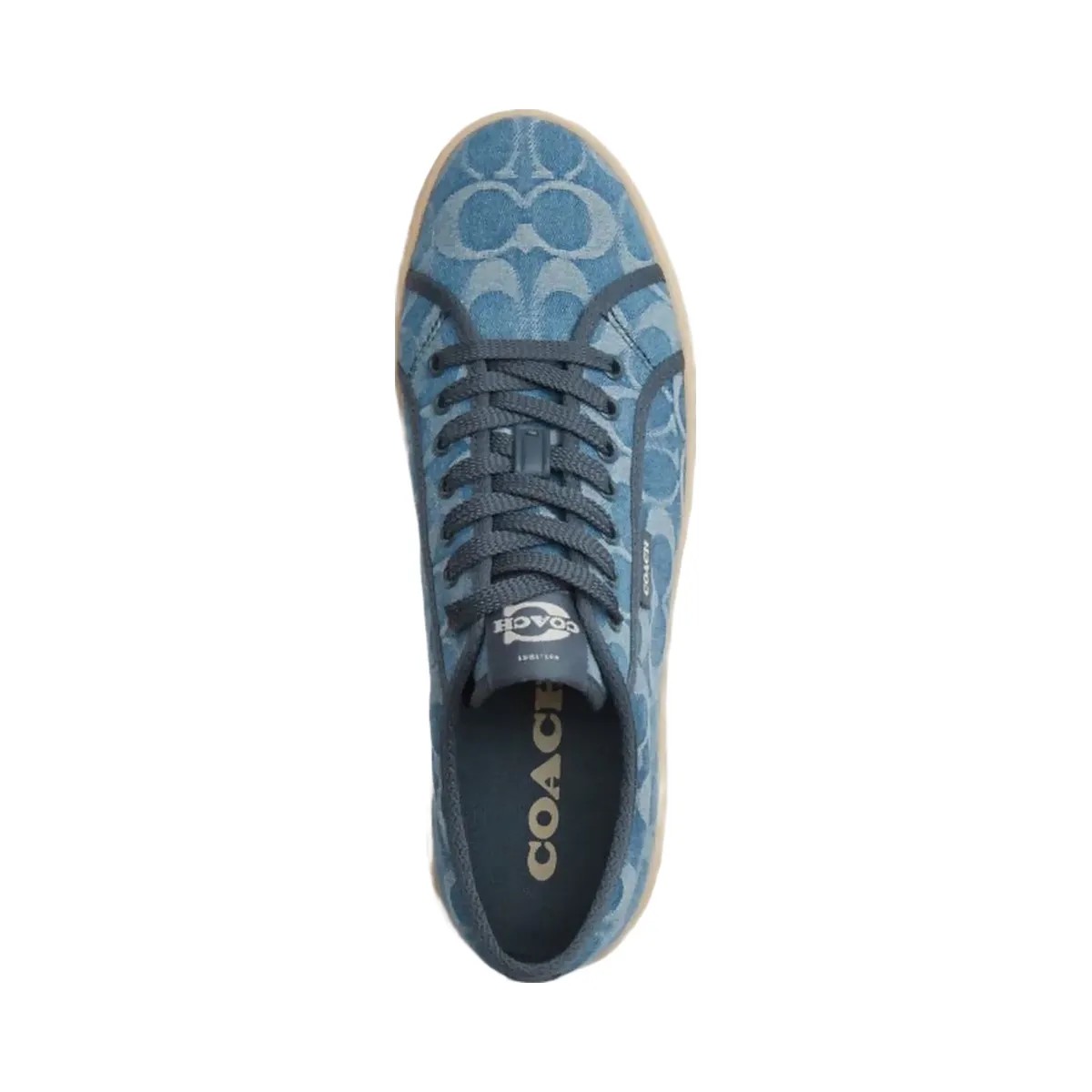 Coach Women's Canvas Sneaker In Signature Denim Light Denim Ivory - HypeFly India View 3