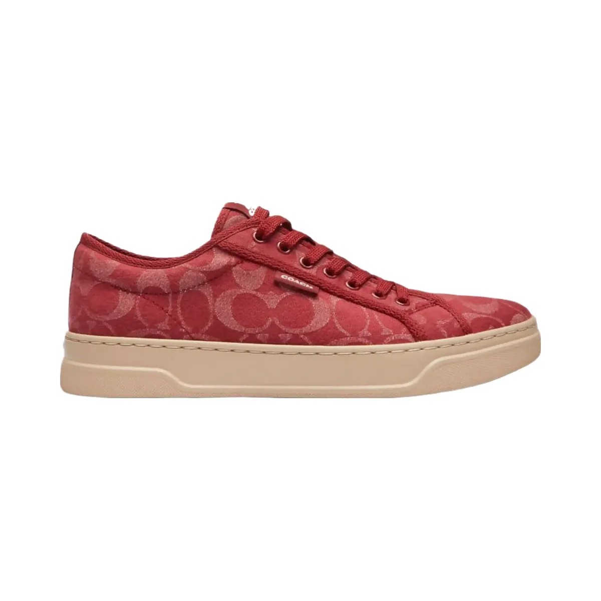 Coach Women's Canvas Sneaker In Signature Denim Red Denim Ivory - HypeFly India View 1