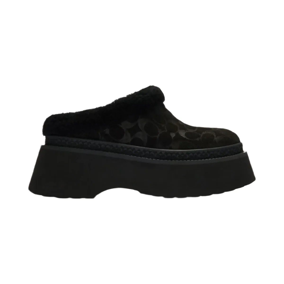 Coach Women's Cecelia Clog In Signature Suede Black - HypeFly India View 1
