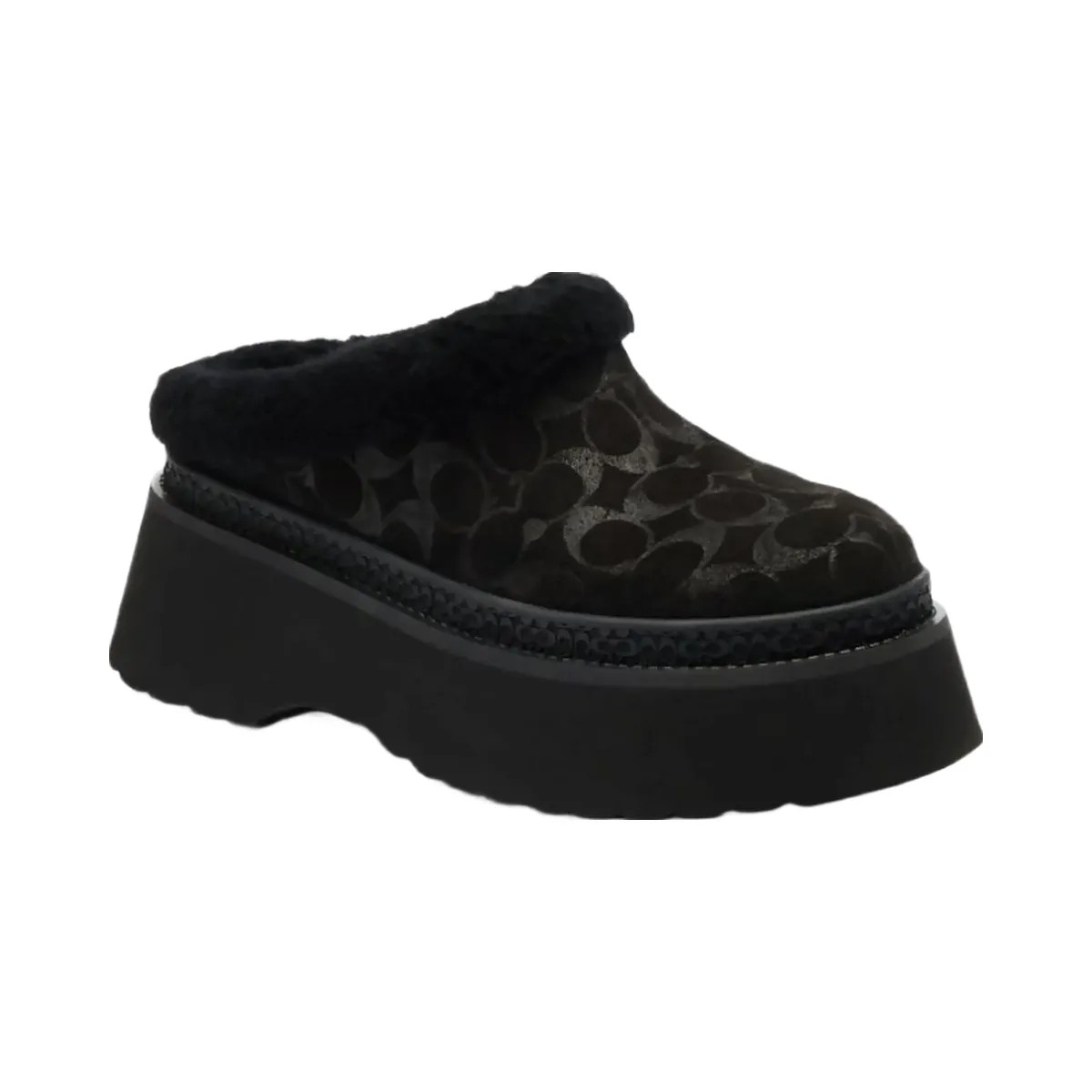 Coach Women's Cecelia Clog In Signature Suede Black - HypeFly India View 2
