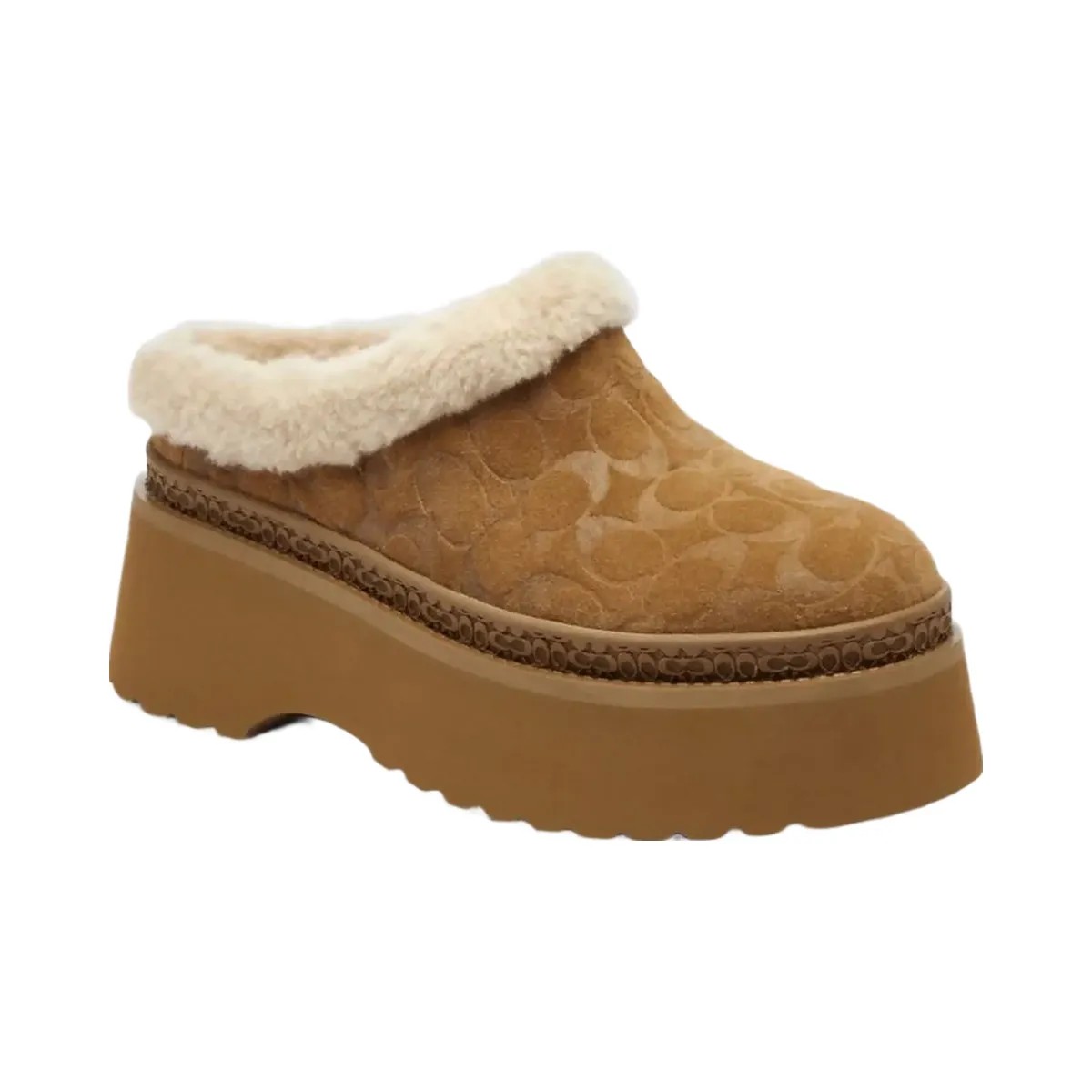 Coach Women's Cecelia Clog In Signature Suede Tobacco - HypeFly India View 2
