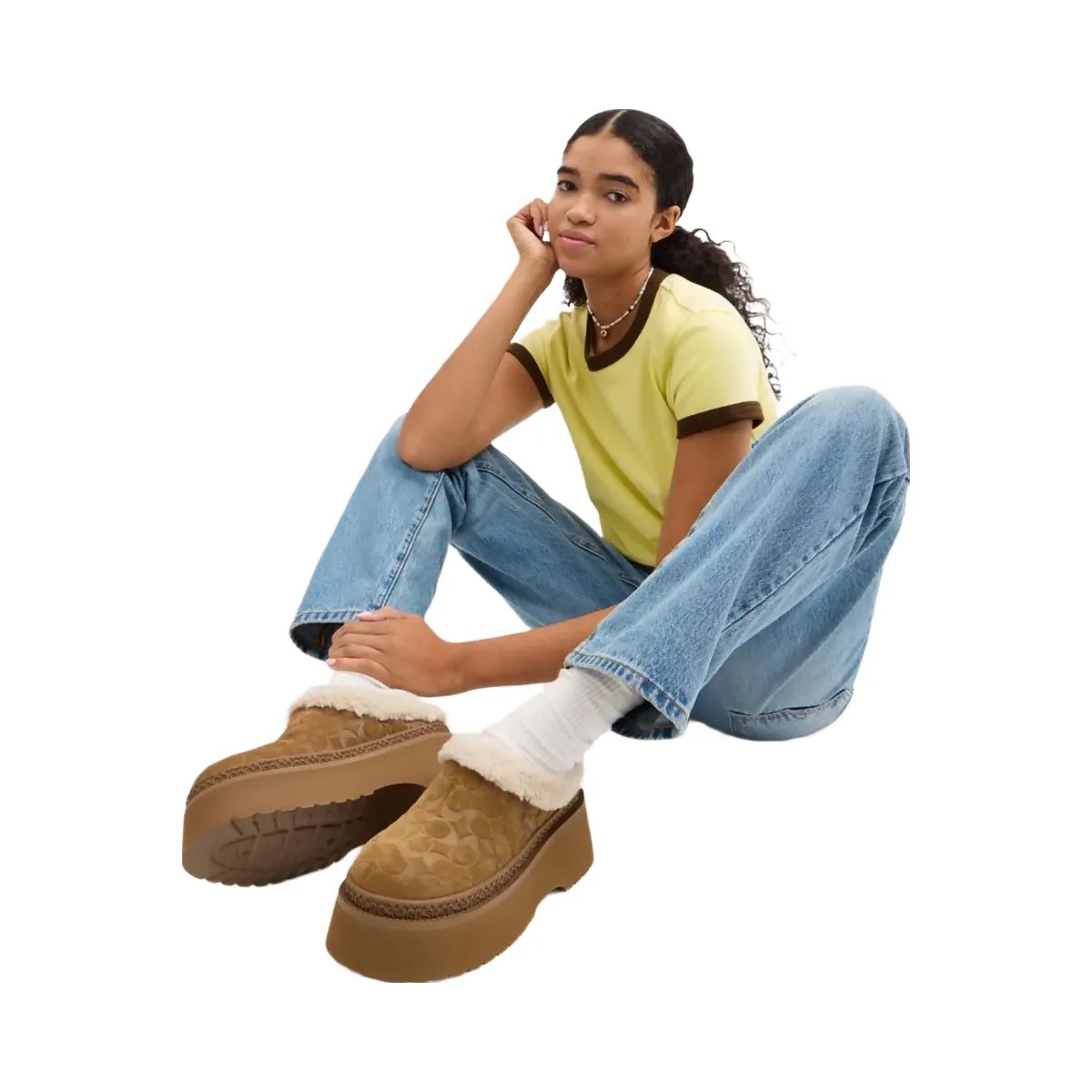 Coach Women's Cecelia Clog In Signature Suede Tobacco - HypeFly India View 5