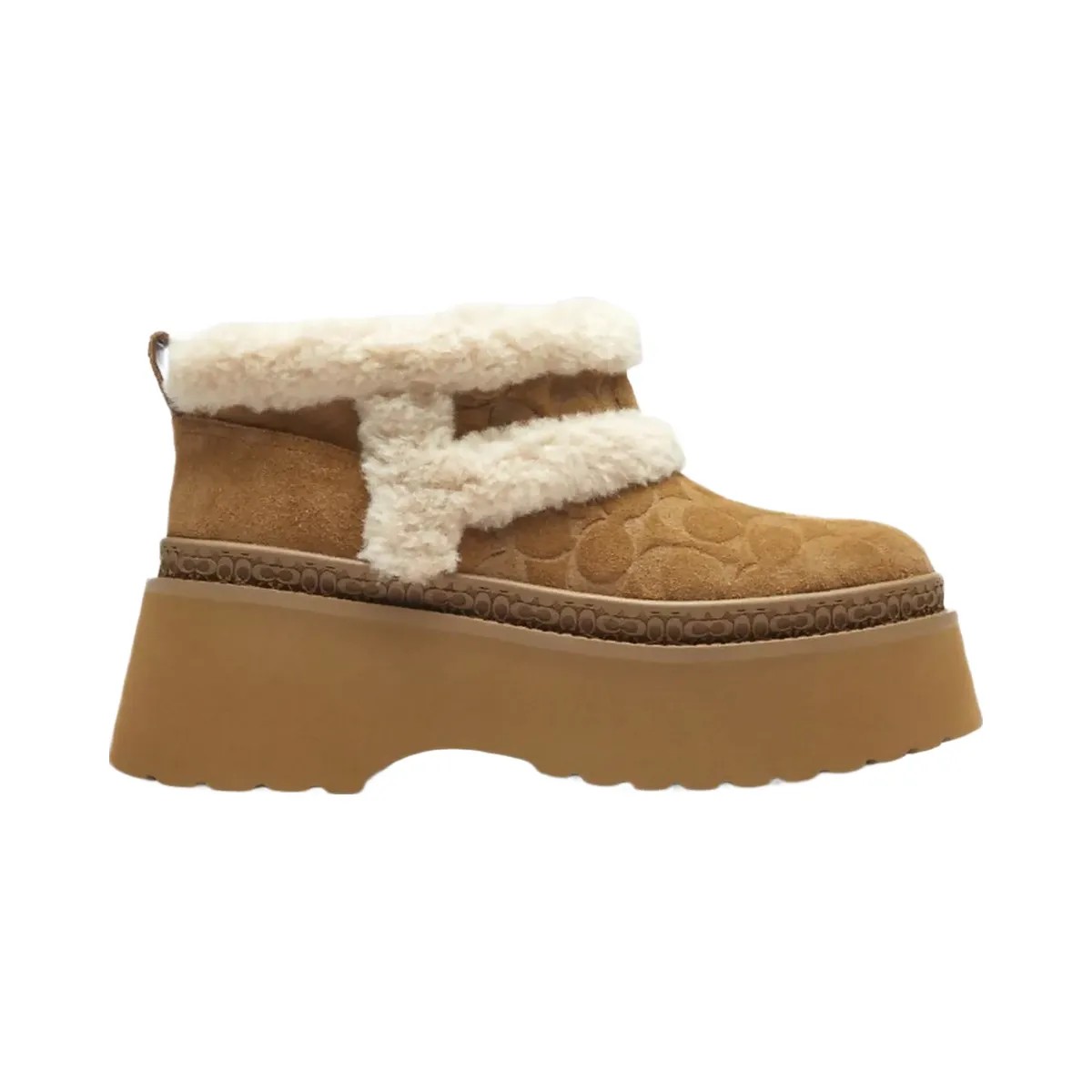 Coach Women's Christina Bootie In Signature Suede Tobacco - HypeFly India View 1