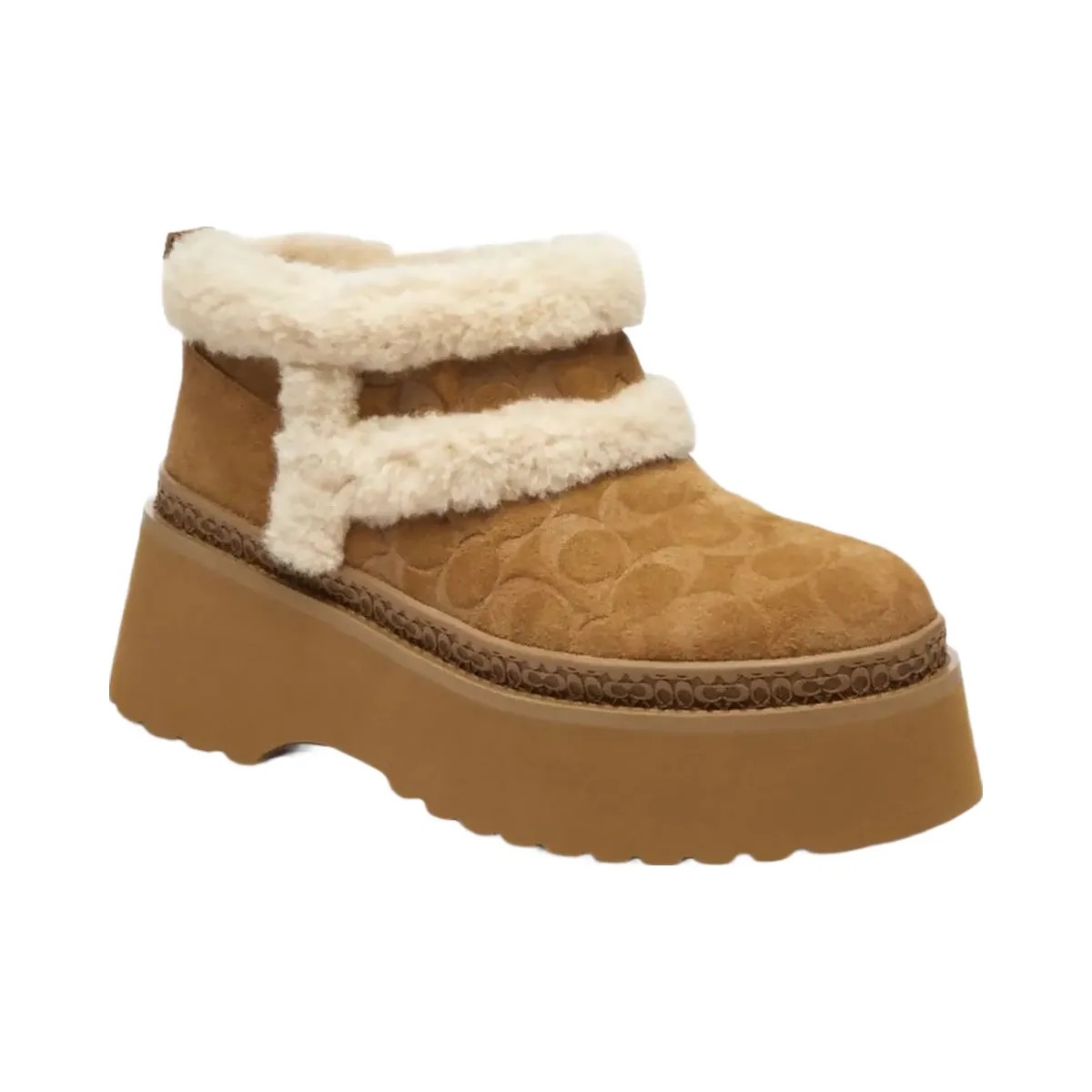 Coach Women's Christina Bootie In Signature Suede Tobacco - HypeFly India View 2