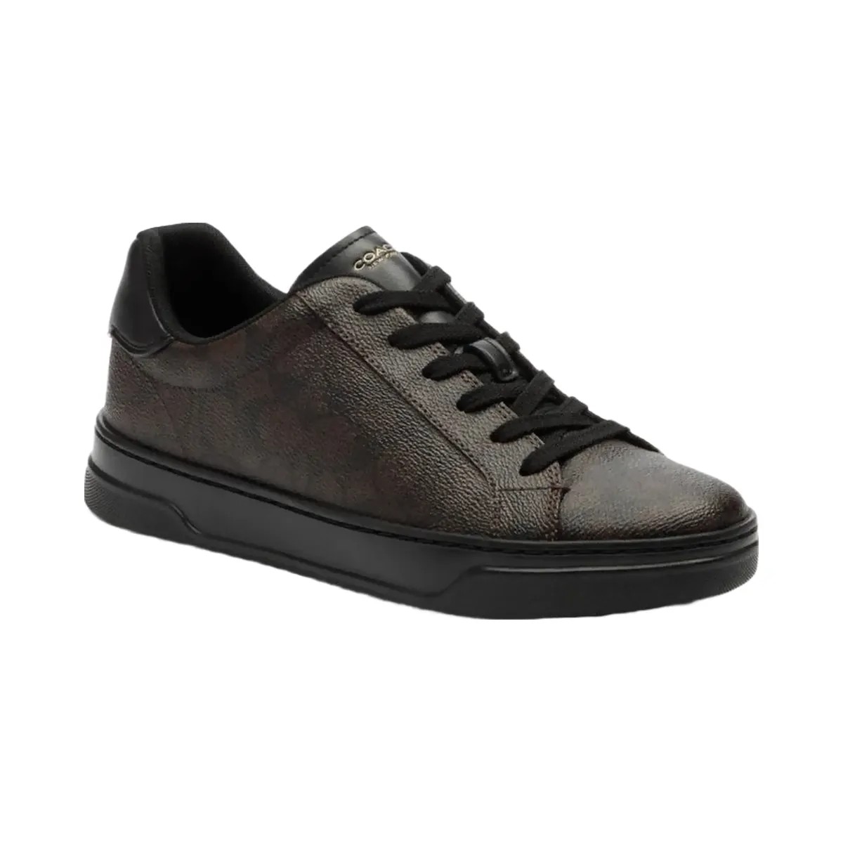 Coach Women's High Line Sneaker In Signature Canvas Walnut & Black - HypeFly India View 2