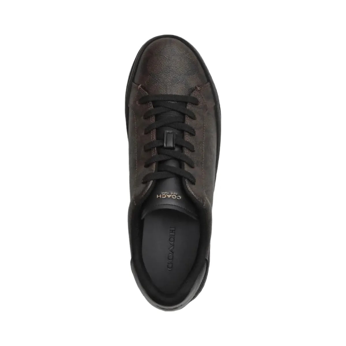 Coach Women's High Line Sneaker In Signature Canvas Walnut & Black - HypeFly India View 3