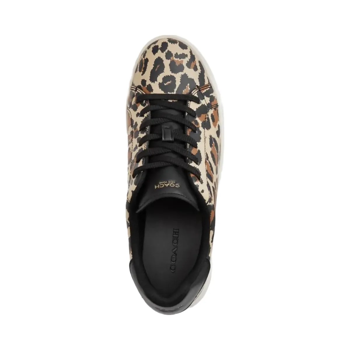 Coach Women's High Line Sneaker With Leopard Print Black Leopard - HypeFly India View 3