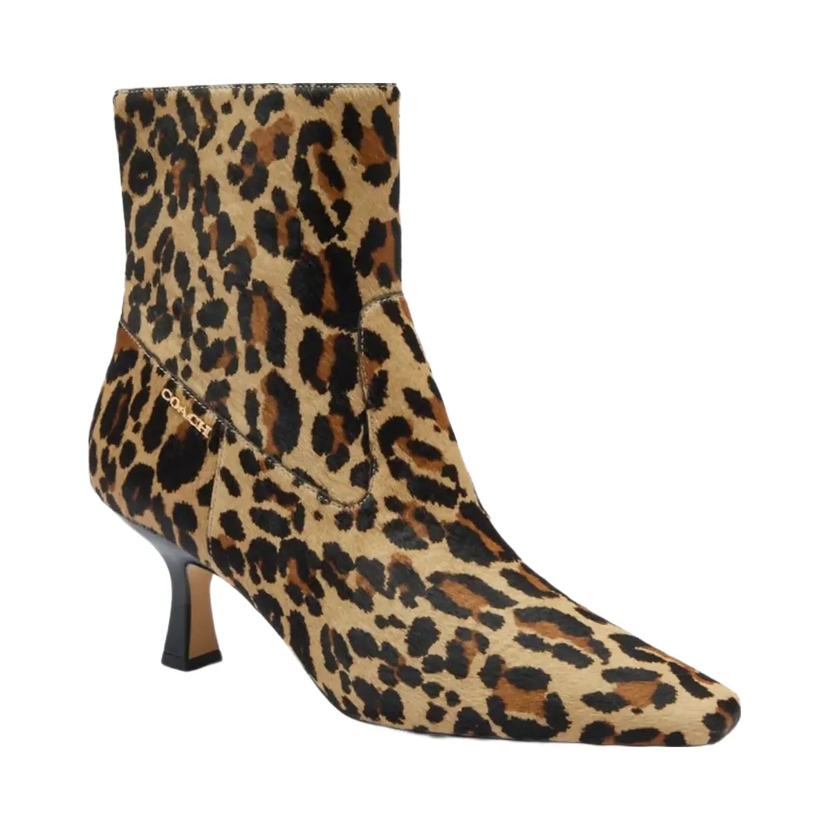 Coach Women's Kitten Heel Bootie With Leopard Print Tan & Black - HypeFly India View 2