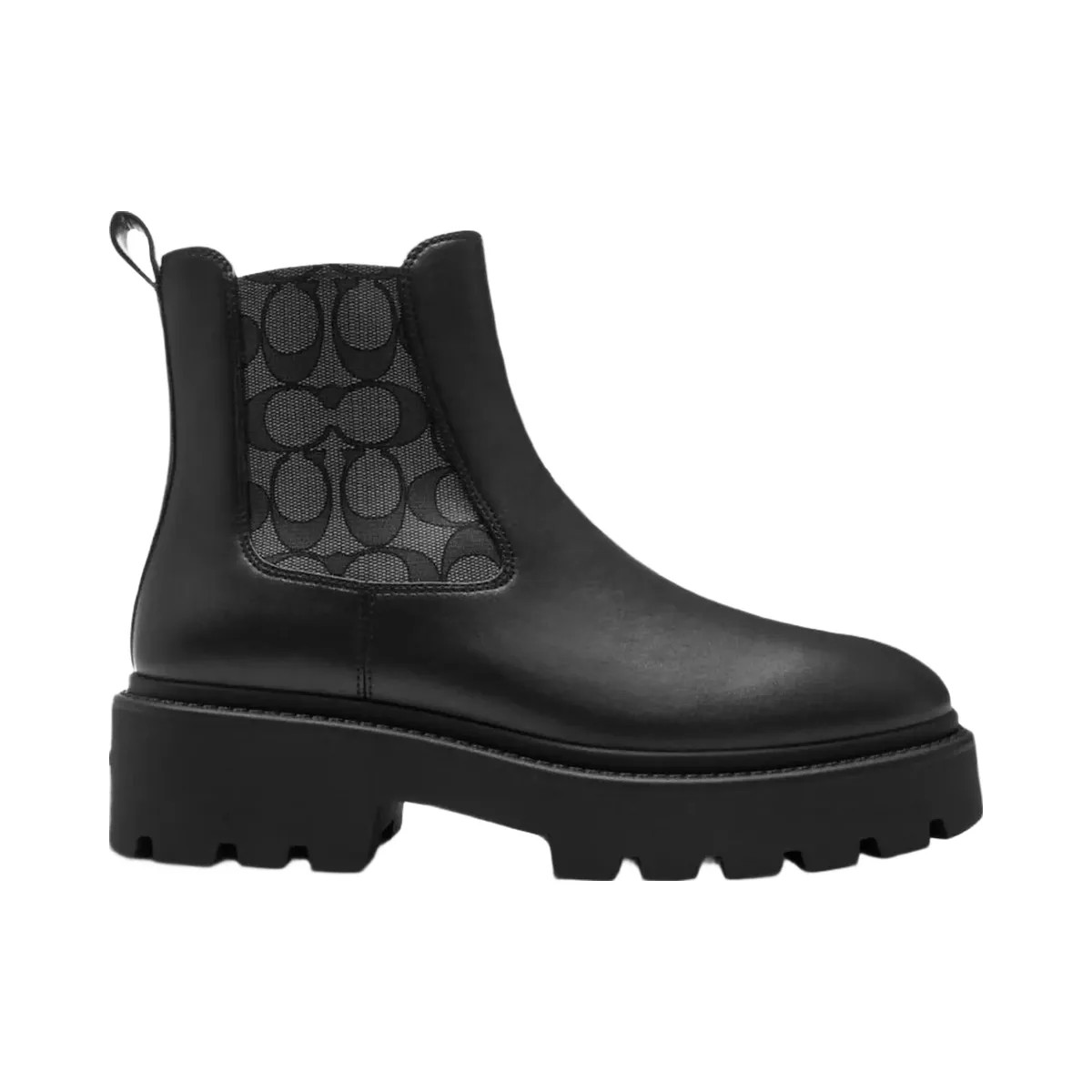 Coach Women's Lucy Chelsea Boot With Signature Polyester Black - HypeFly India View 1