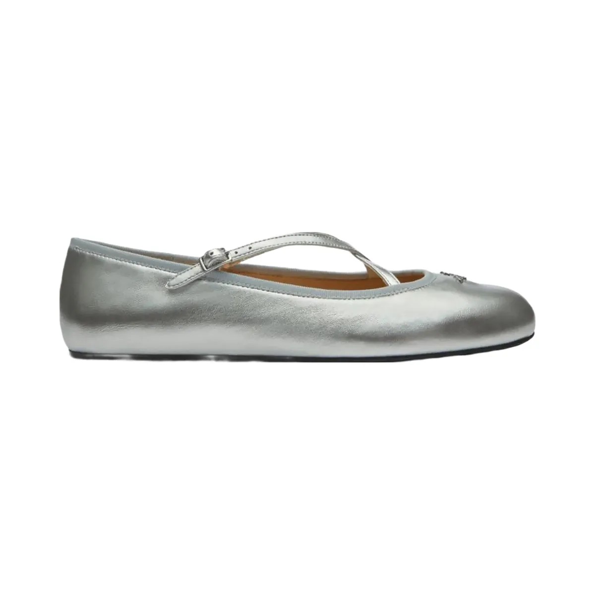 Coach Women's Phoebe Ballet Flat Silver - HypeFly India View 1