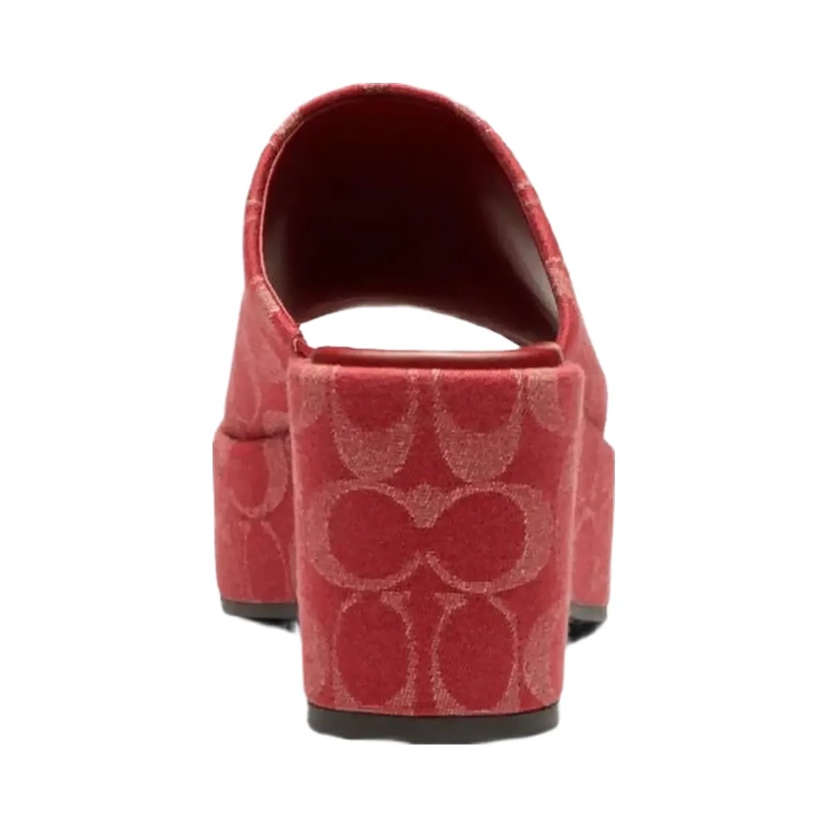 Coach Women's Phoebe Platform Sandal In Signature Denim True Red - HypeFly India View 4
