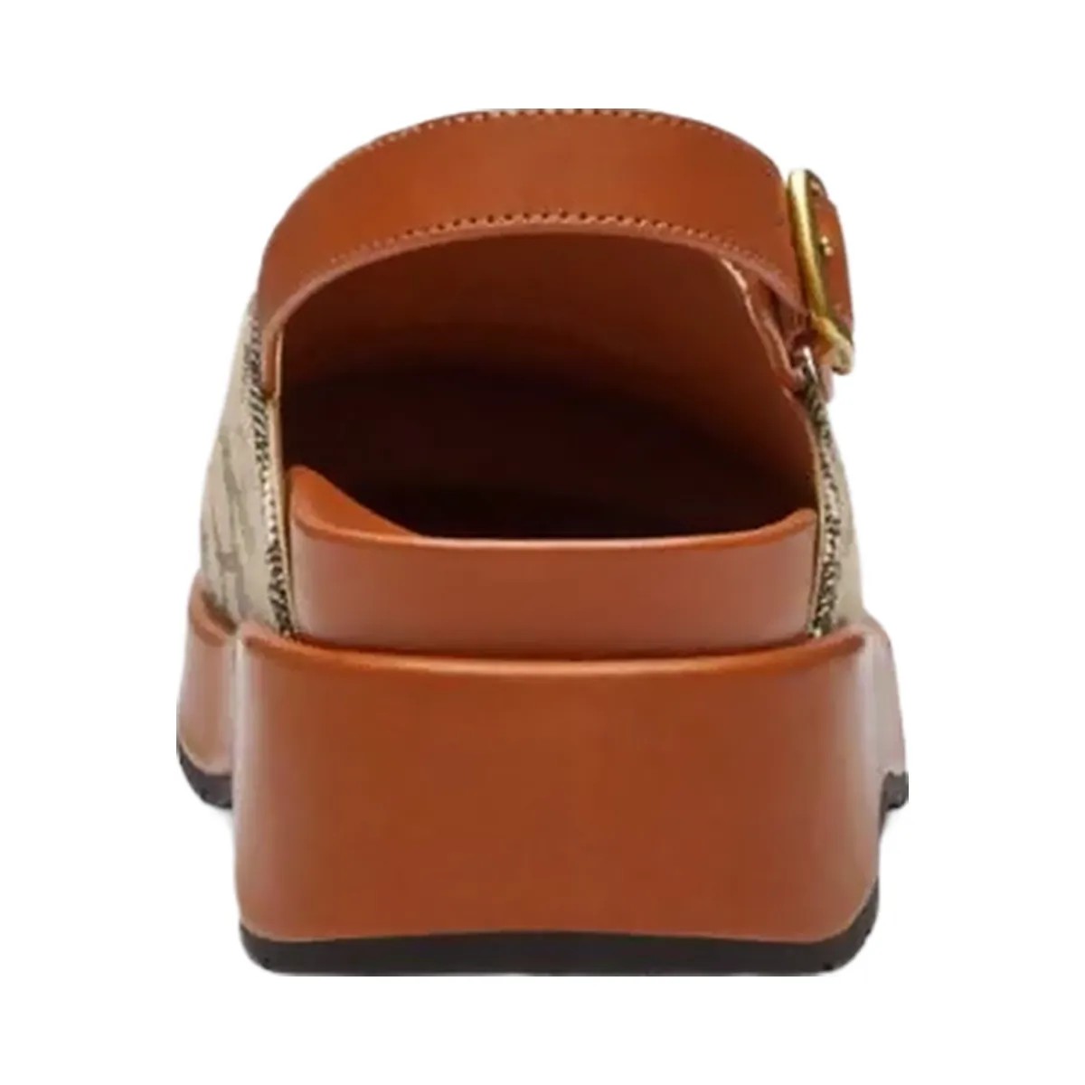Coach Women's Sculpted C Platform Clog In Signature Textile Jacquard Cocoa Burnished Amber - HypeFly India View 4