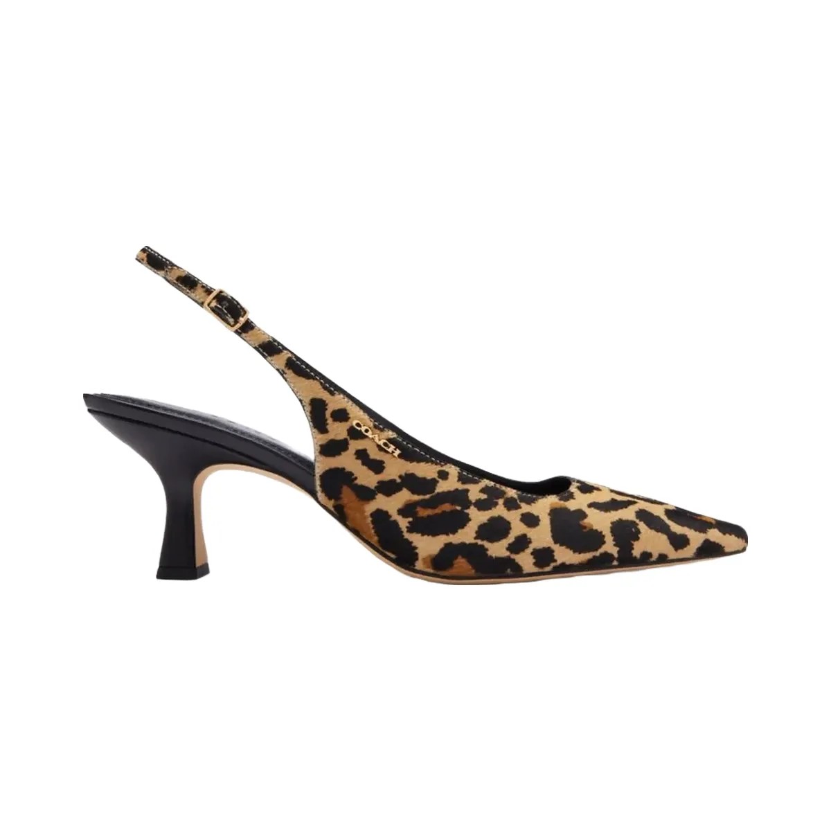 Coach Women's Slingback Heel With Leopard Print Tan & Black - HypeFly India View 1