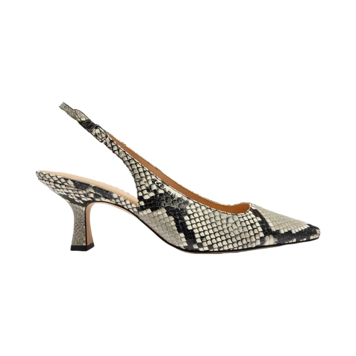 Coach Women's Slingback Heel With Snake Print Natural - HypeFly India View 1