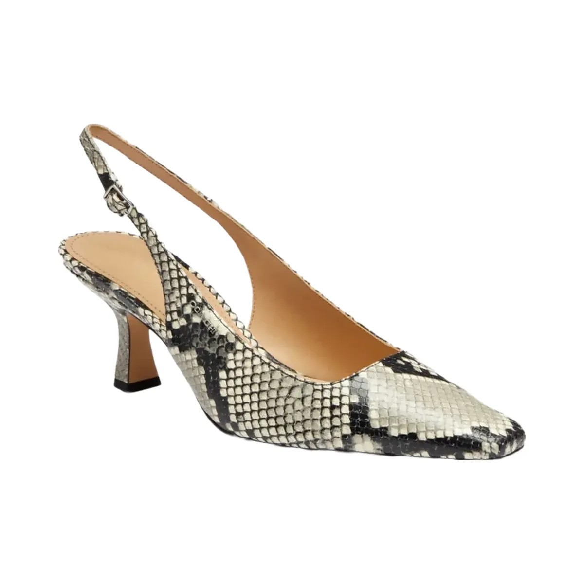 Coach Women's Slingback Heel With Snake Print Natural - HypeFly India View 2