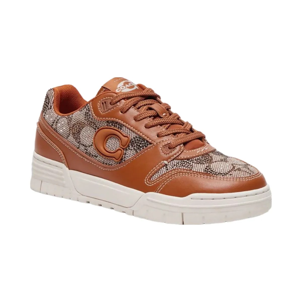 Coach Women's Soho Sneaker In Crystal Signature Jacquard Cocoa Burnished Amber - HypeFly India View 2
