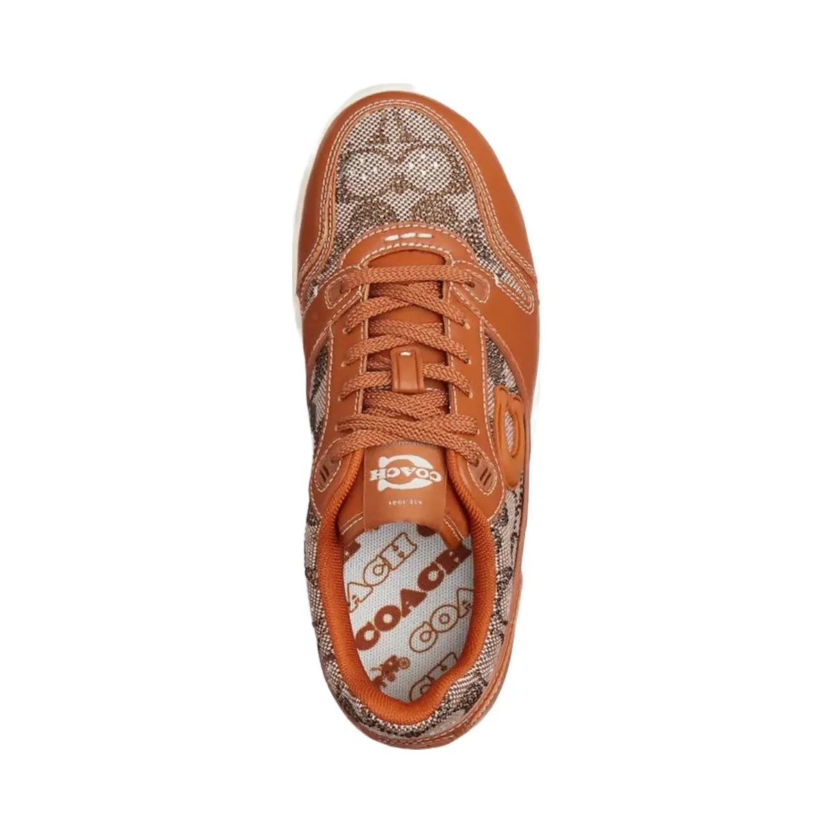 Coach Women's Soho Sneaker In Crystal Signature Jacquard Cocoa Burnished Amber - HypeFly India View 3