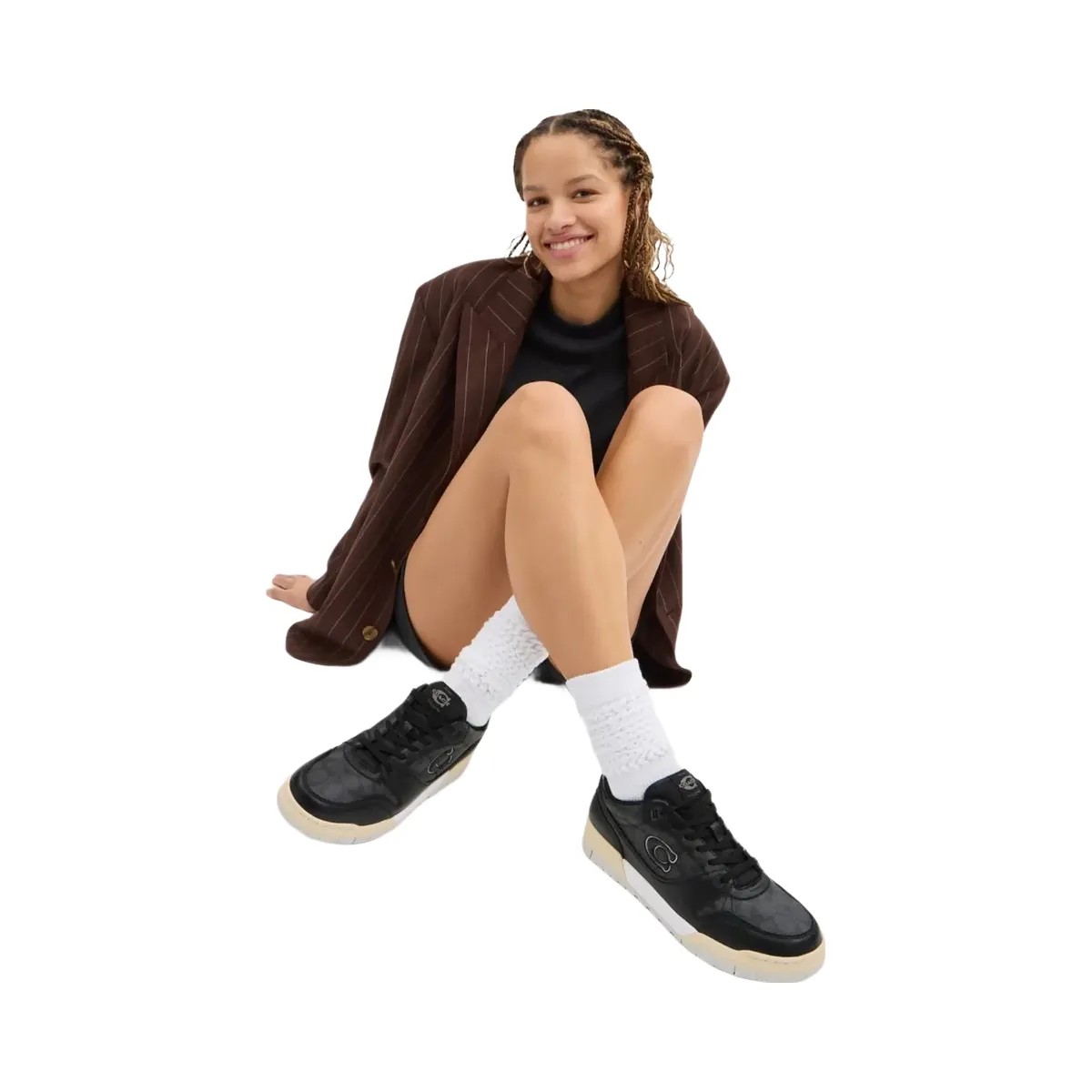 Coach Soho Sneaker In Signature Canvas Charcoal Black - HypeFly India View 6