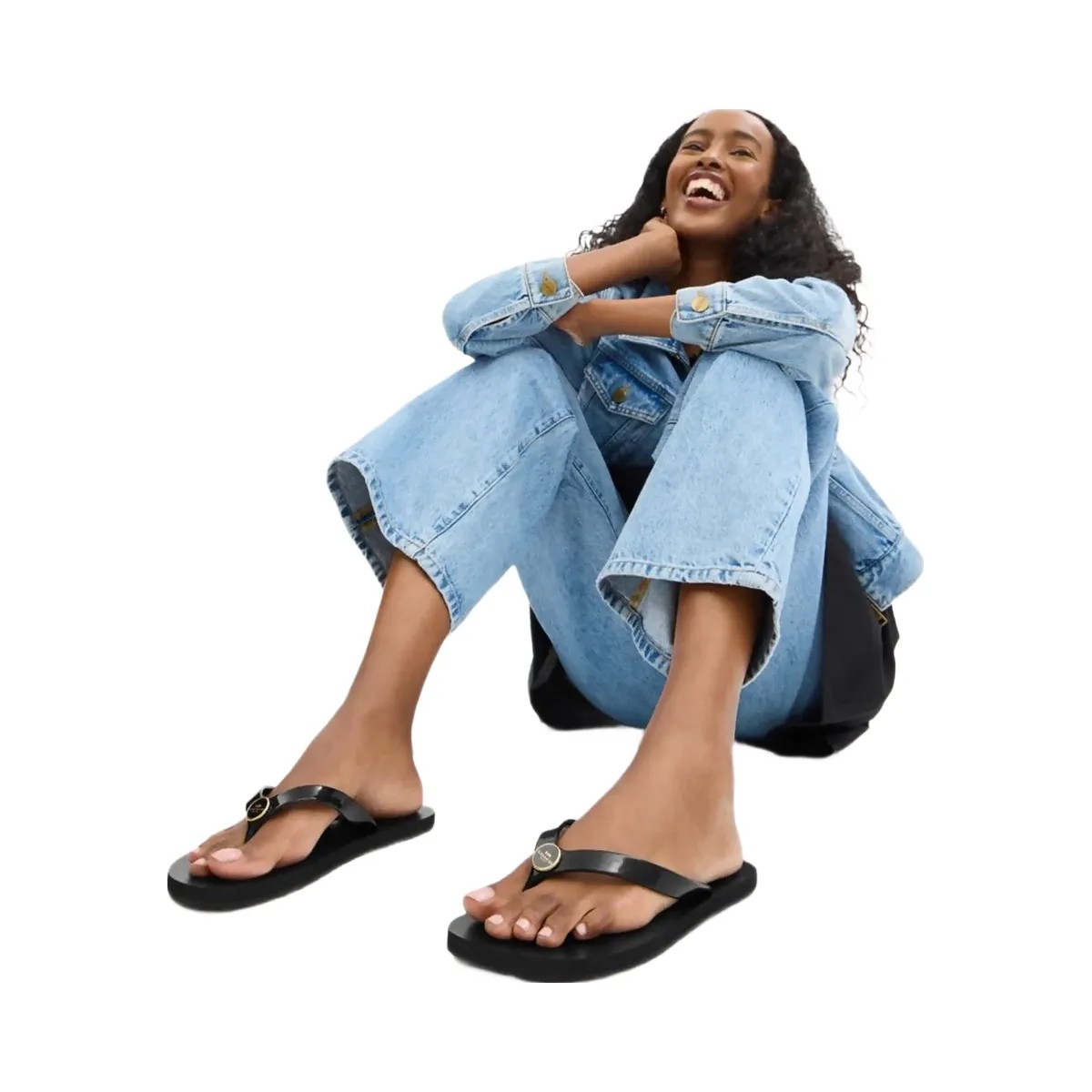 Coach Women's Zayn Flip Flop Black - HypeFly India View 6