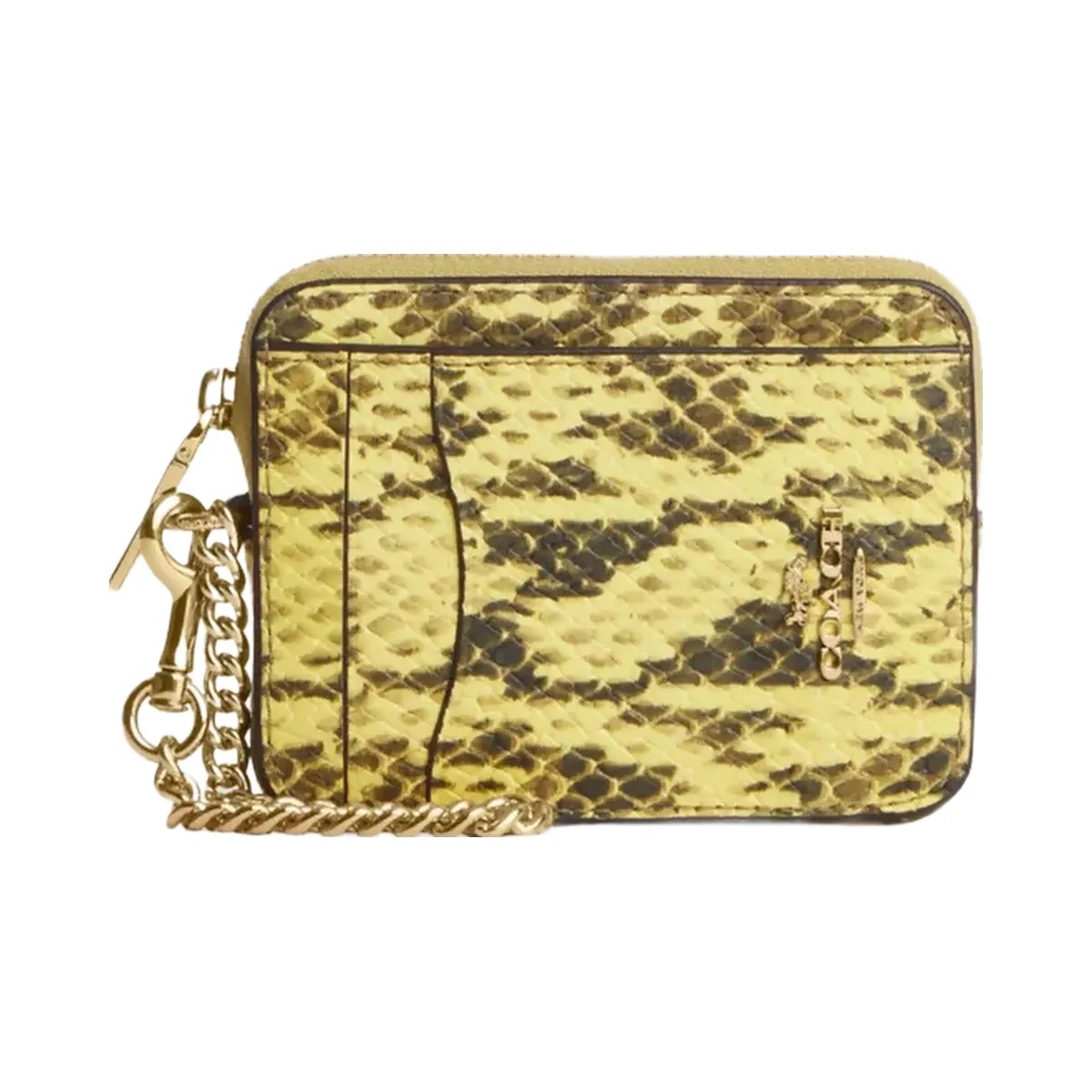Coach Zip Card Case in Gold Yellow - HypeFly India View 1